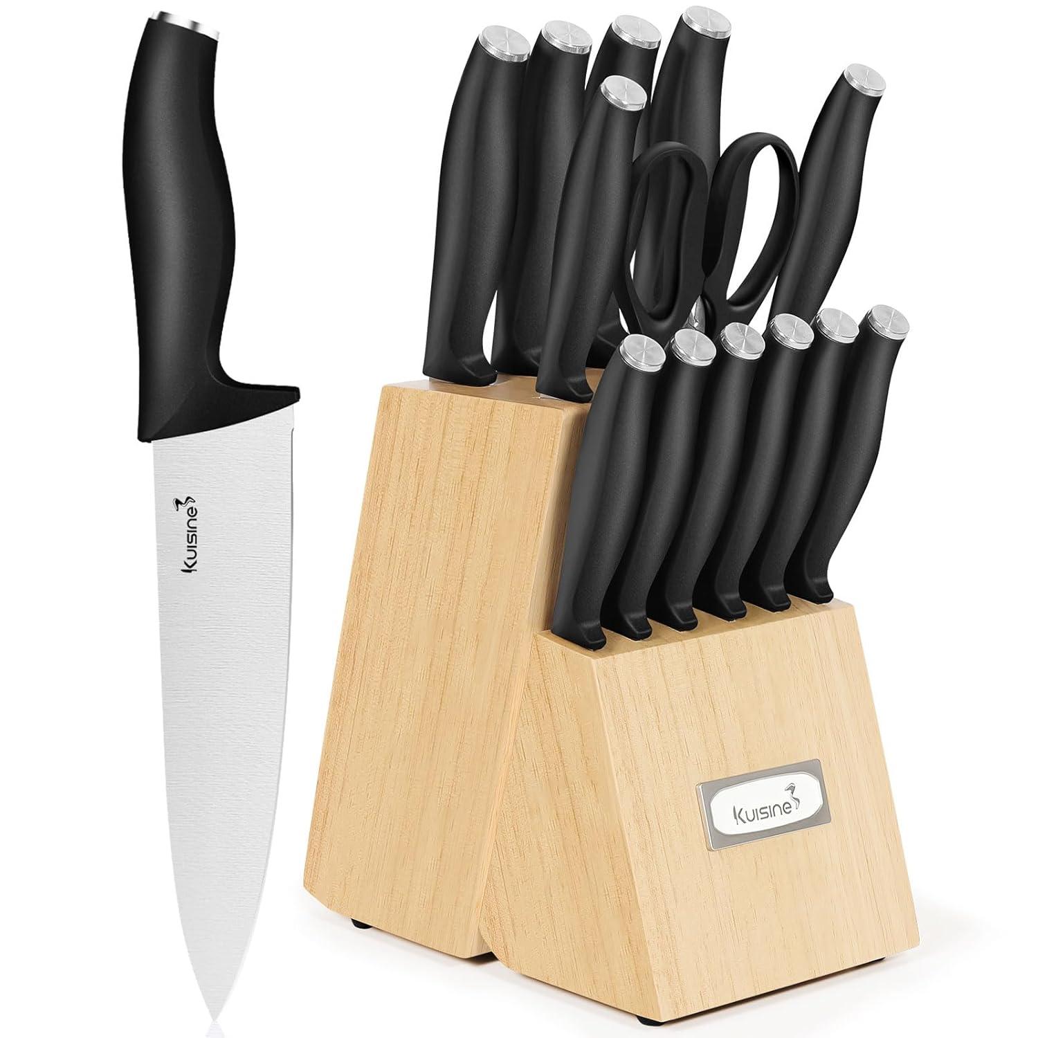 kuisine Kuisine 15 Piece Stainless Steel Knife Block Set