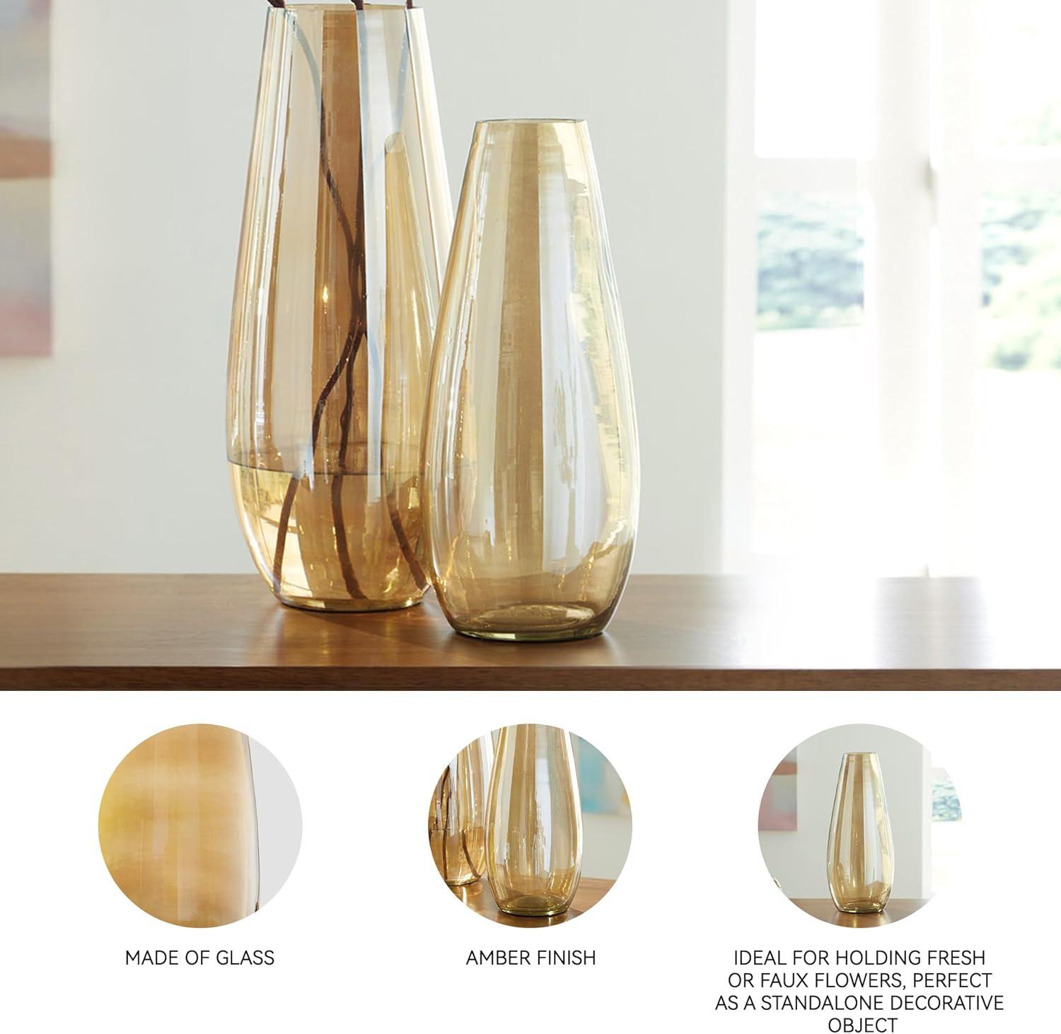 Signature Design by Ashley Rhettman 15" Glass Vase, Amber