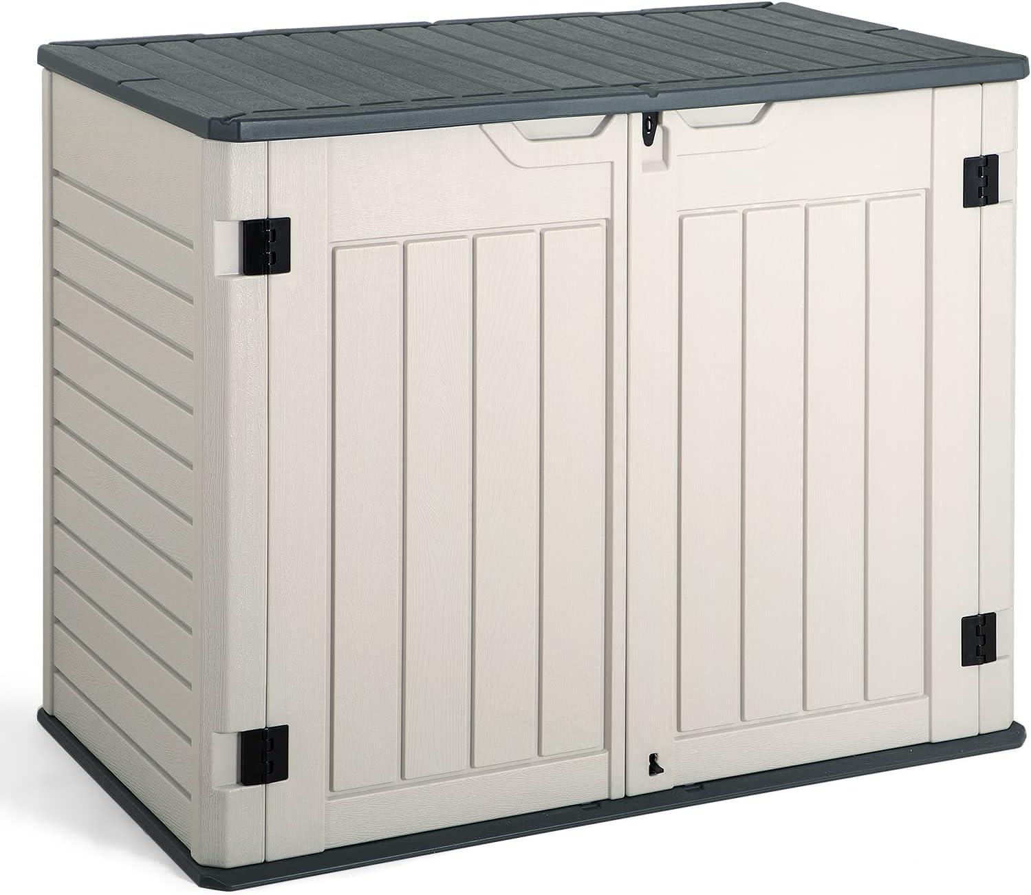 White Resin 34 Cu Ft Outdoor Storage Shed with HDPE Frame