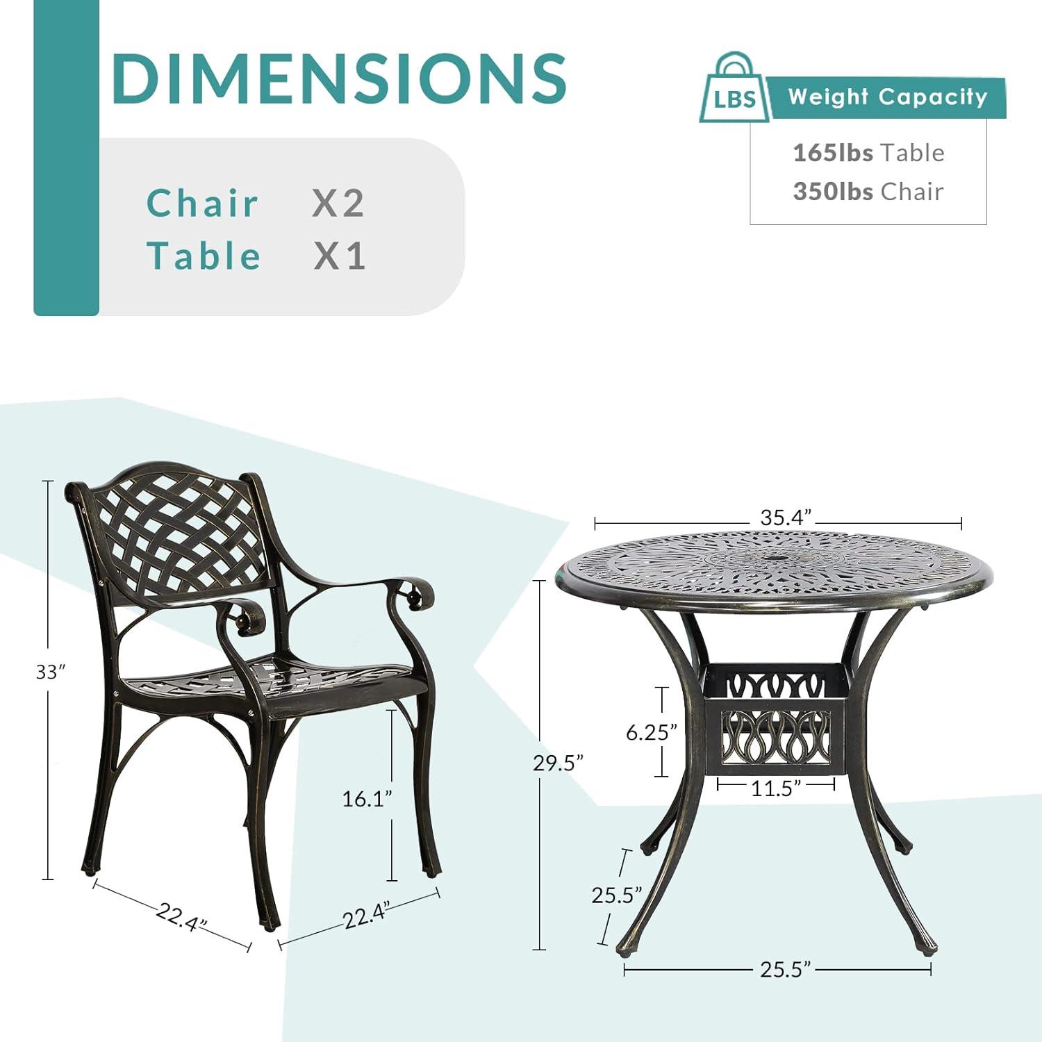2 - Person Round Outdoor Dining Set