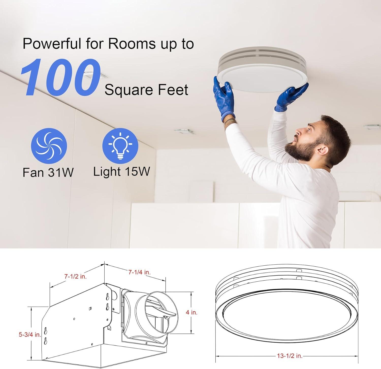 110 CFM 2 Sones Bathroom Exhaust Fan