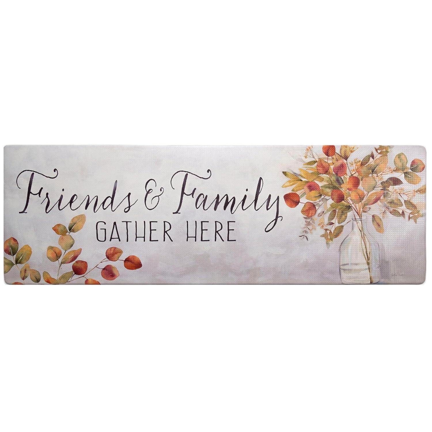 SoHome Cozy Living Friends and Family Gather Eucalyptus Floral Anti-Fatigue Mat