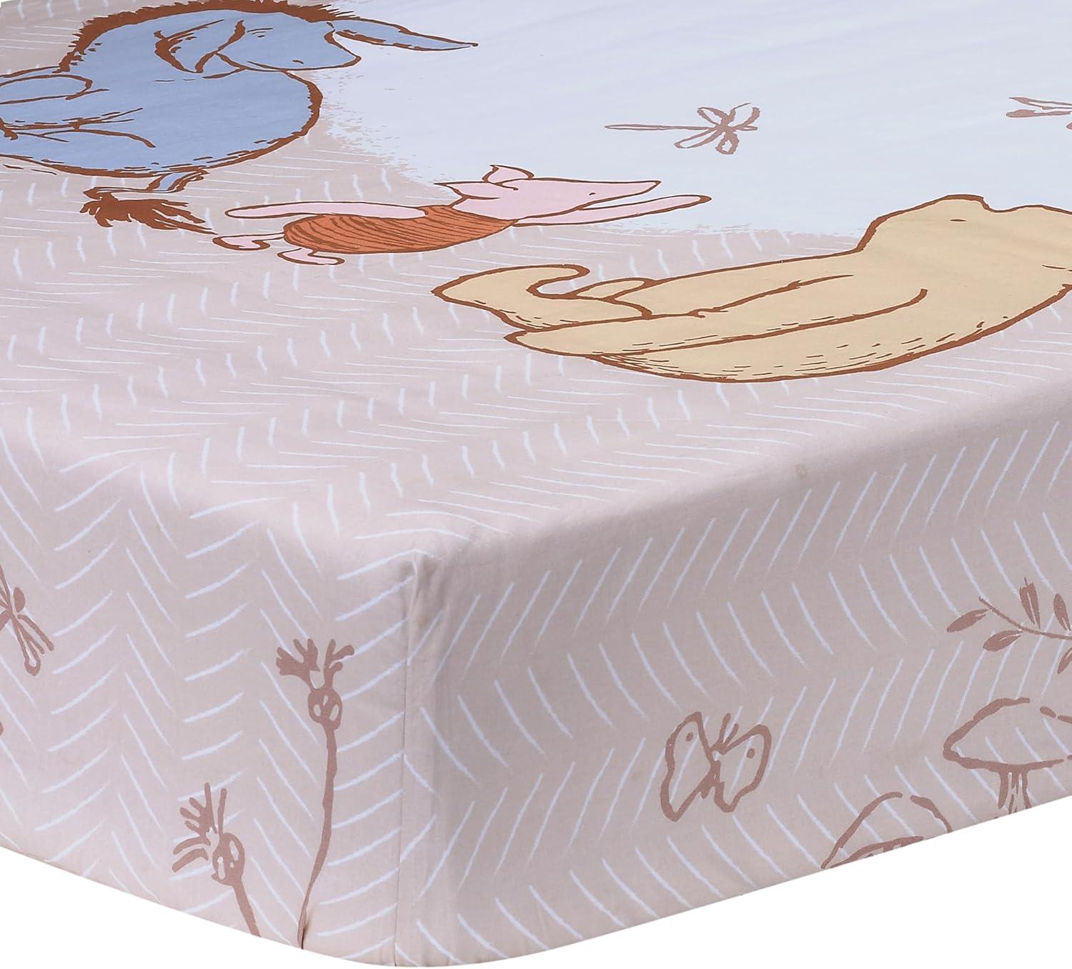 Lambs & Ivy Disney Baby Pooh Bear & Pals Photo Op Cotton Baby Fitted Crib Sheet