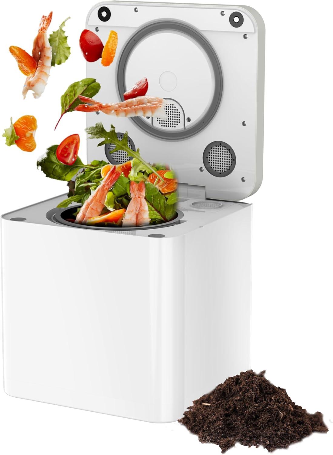 Electric Composter for Kitchen, 3.3L, Smart Compost Bin, Odorless/Auto-Cleaning, 2 Modes, Blade Upgrade, Food Waste to Fertilizer