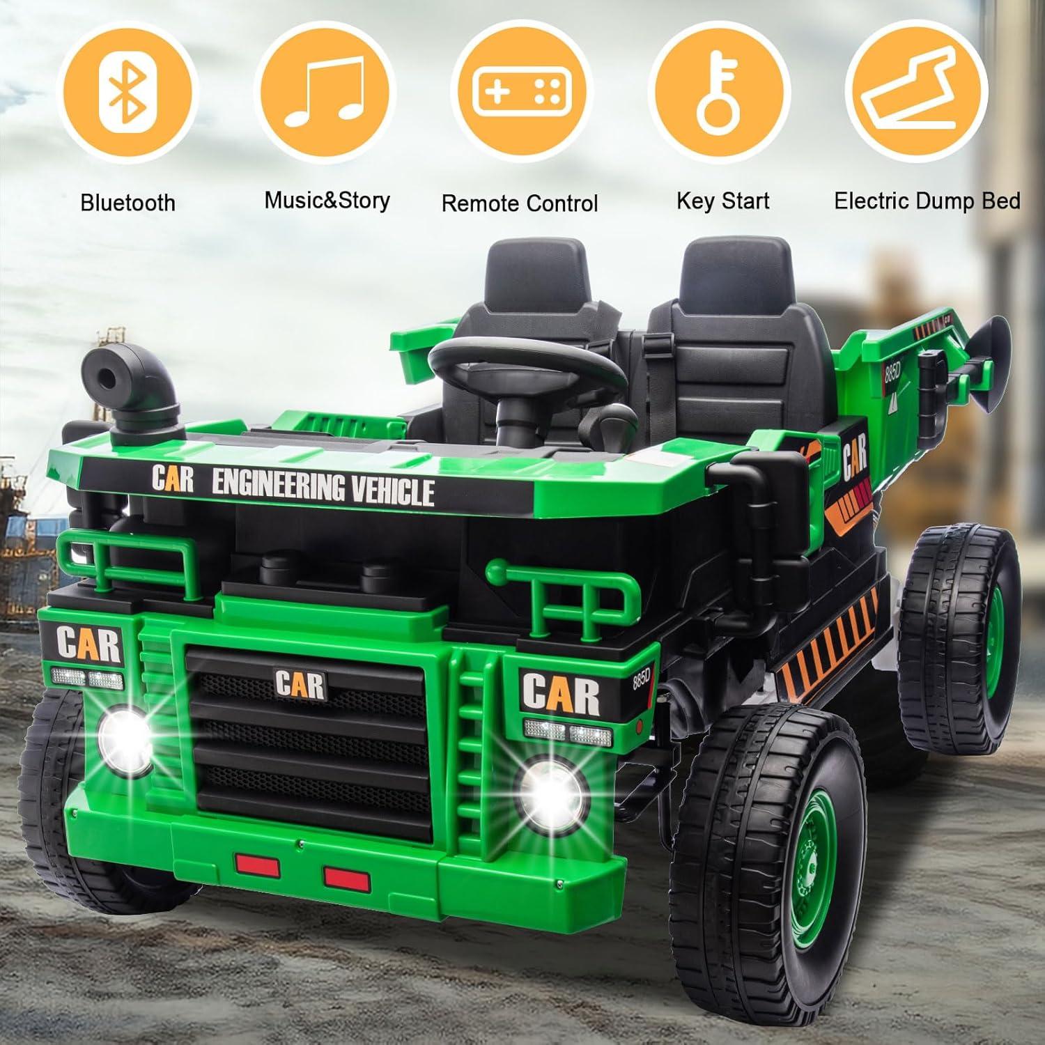 Himimi Delia Himimi 24 Voltage  Ride On Dump Truck, 2 Seater Kids UTV with Electric Dump Bed, Remote Control