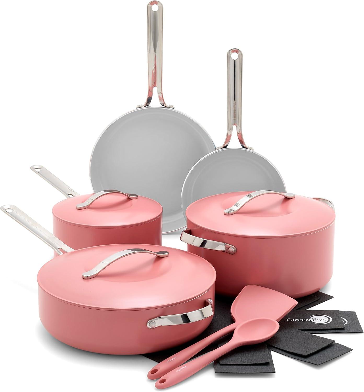 Coral 10-Piece Nonstick Aluminum Cookware Set with Stainless Steel Handles