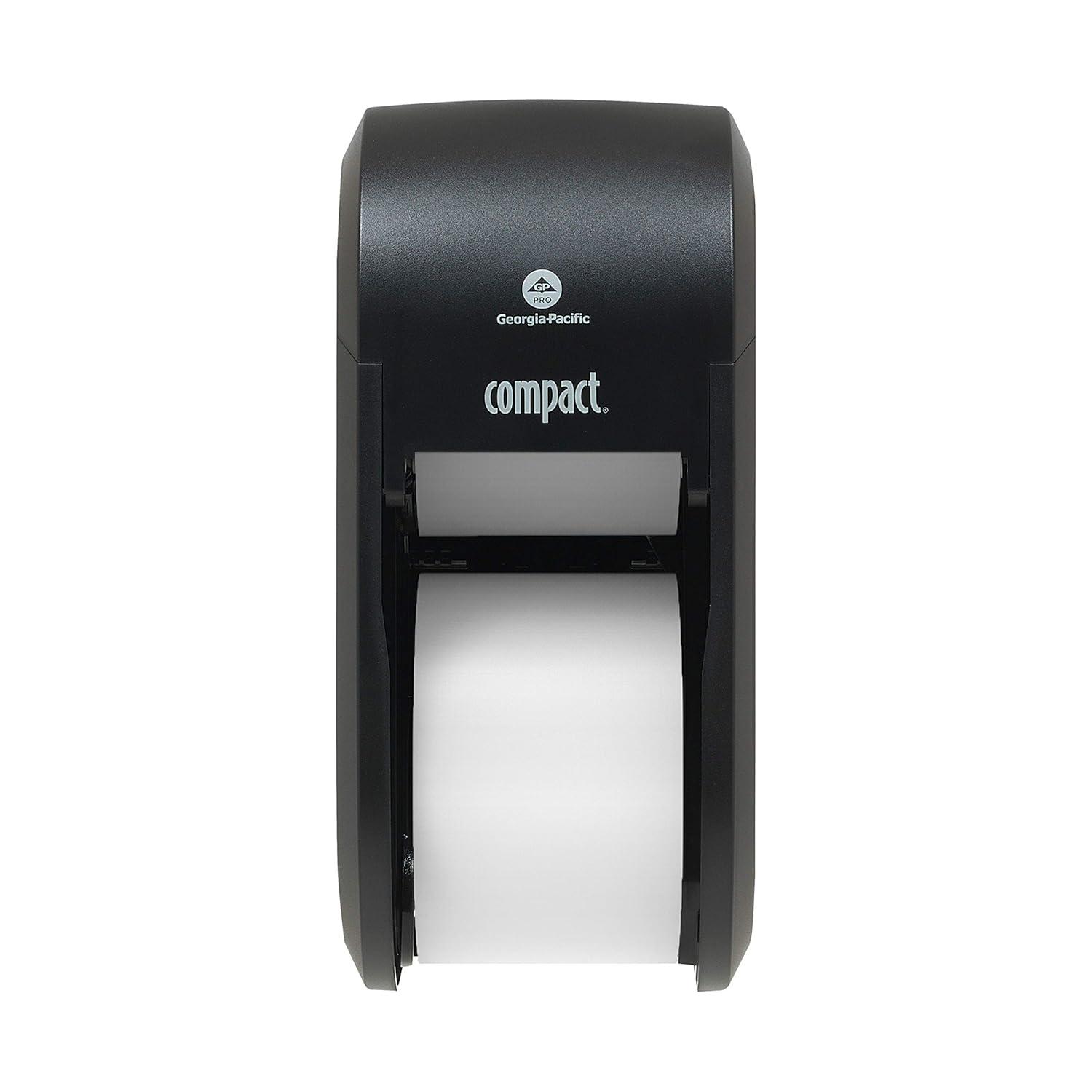 Georgia Pacific  Black Vertical Double Roll Toilet Paper Dispenser