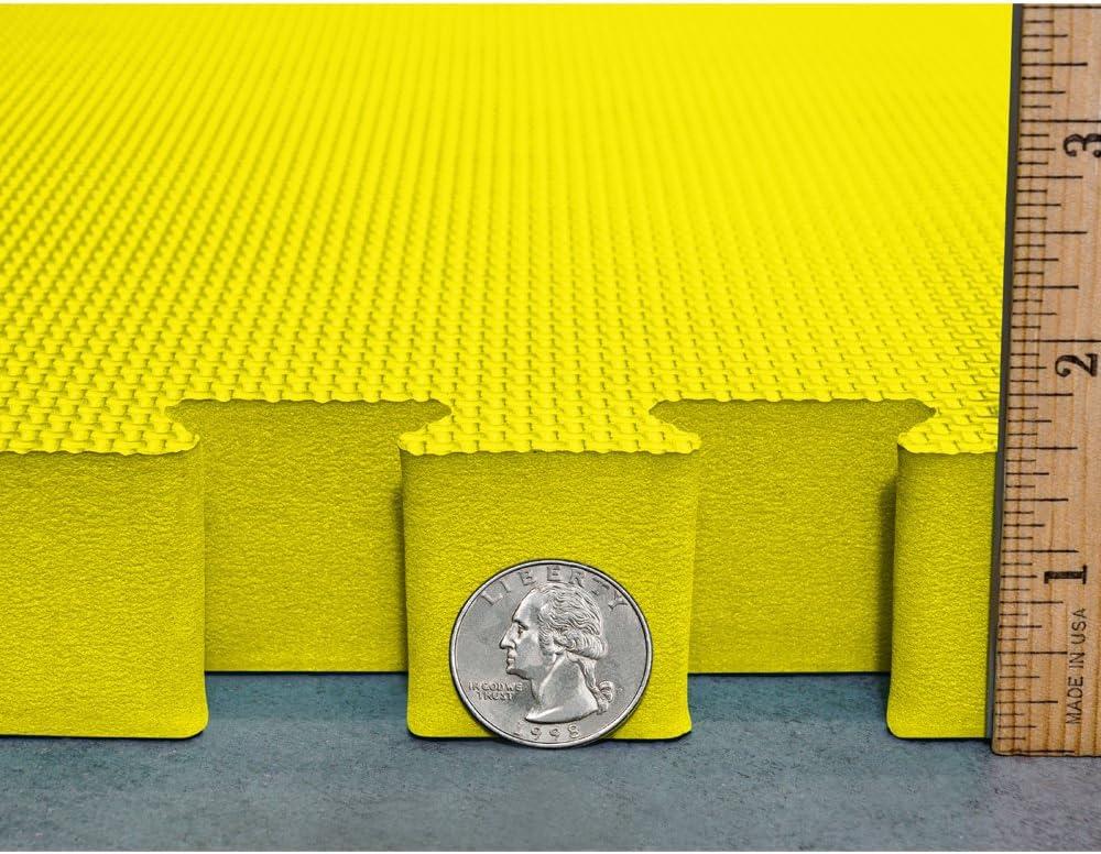 Meister X-THICK 1.5" Interlocking EVA Foam Mats - 2X Cushion for Wrestling, MMA Takedowns & Gymnastics - 2'x2' Tiles - Black - 36 Tiles (144 Sqft)