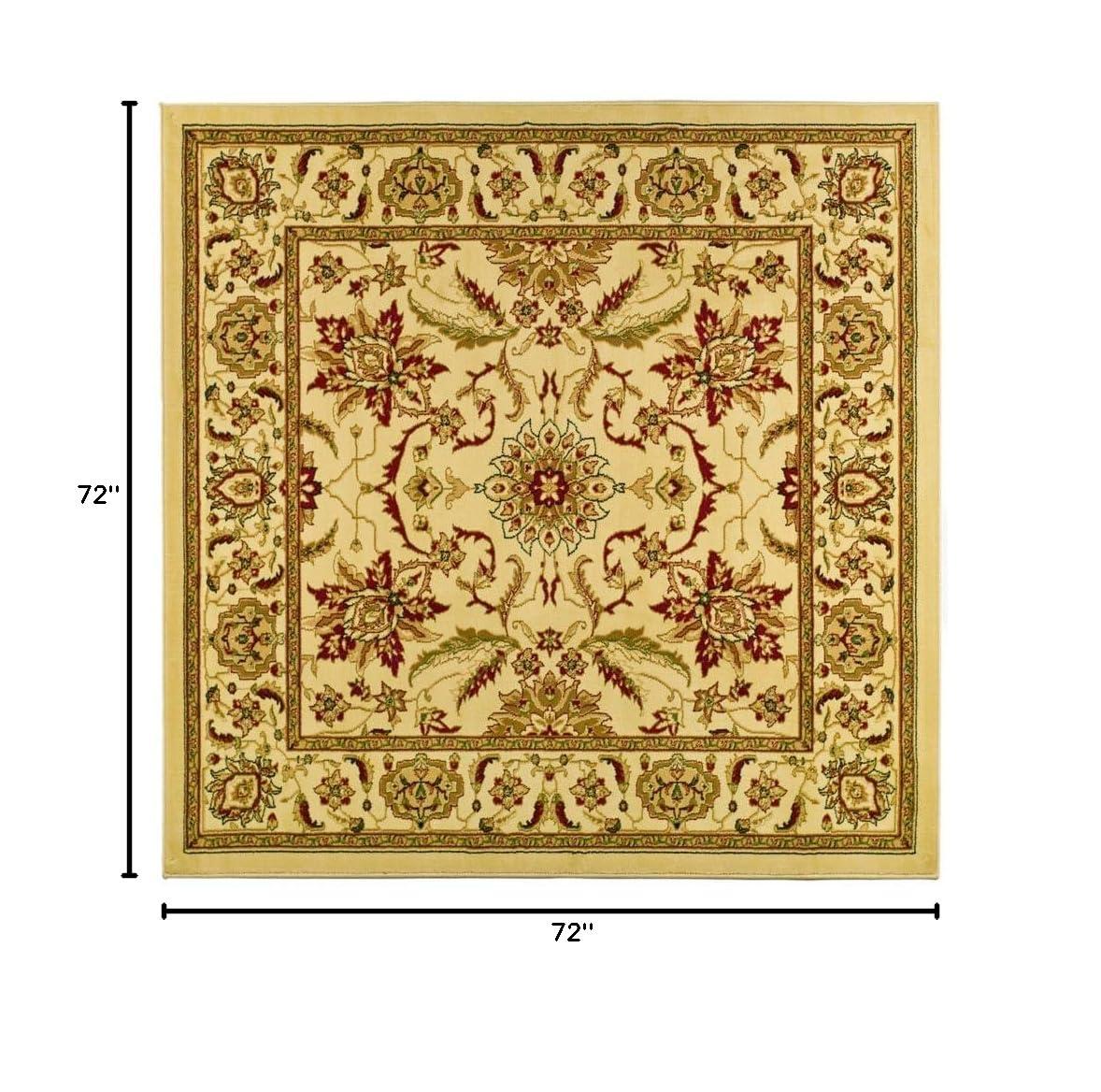 Lyndhurst LNH216 Power Loomed Area Rug - Ivory/Ivory - 6'x6' - Safavieh.