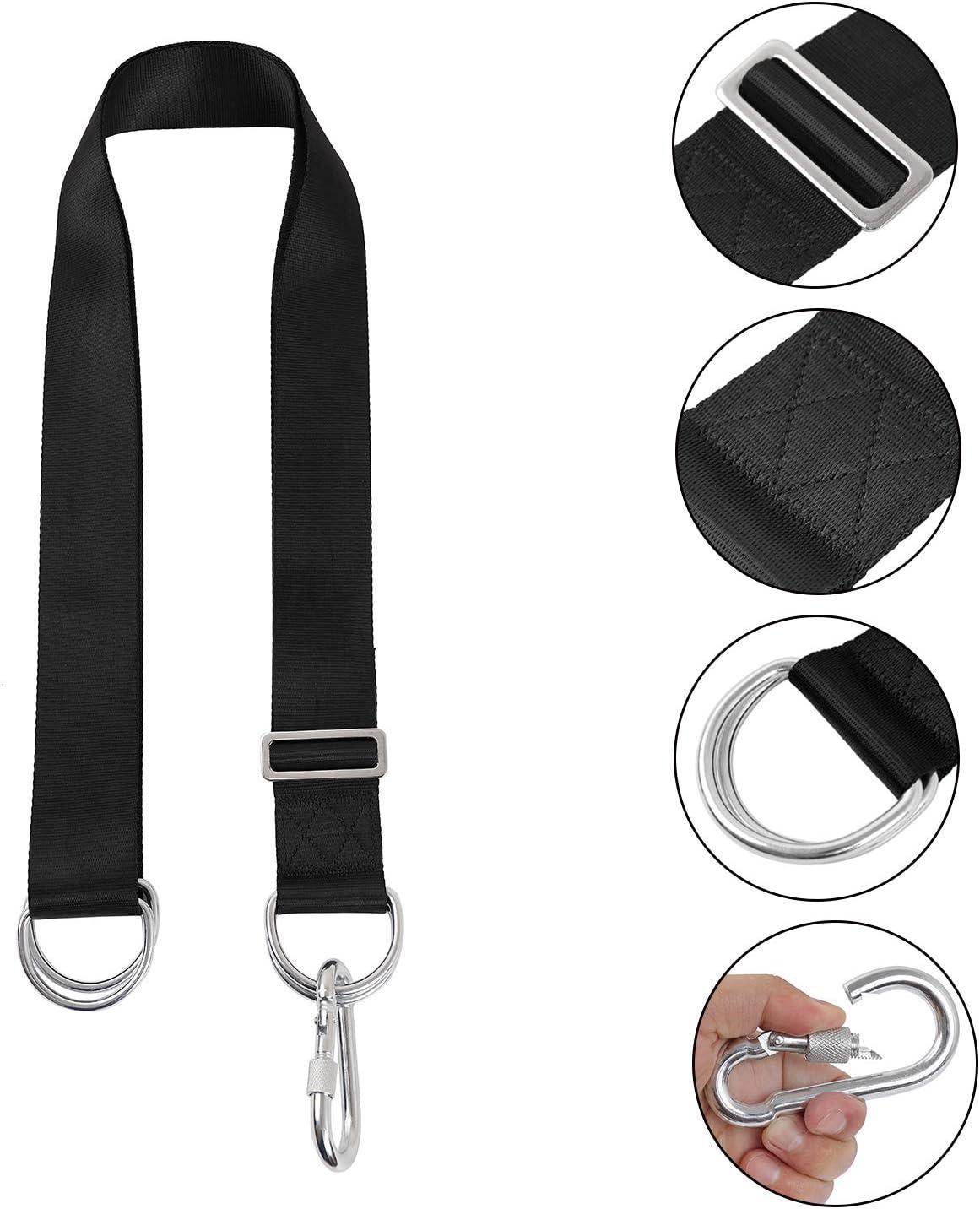 6ft Black Nylon Tree Swing Straps with Carabiners