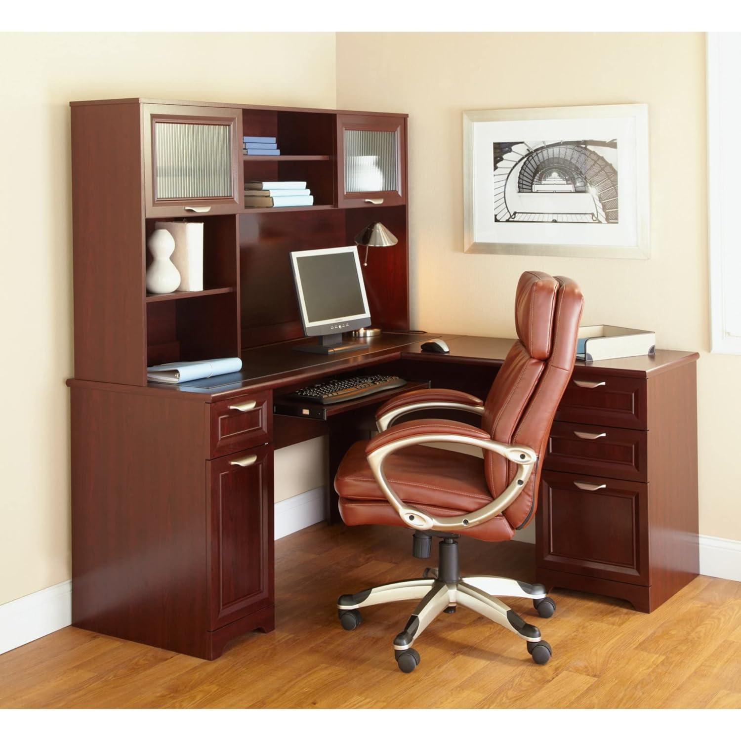 Realspace Magellan 59"W L-Shaped Desk, Classic Cherry