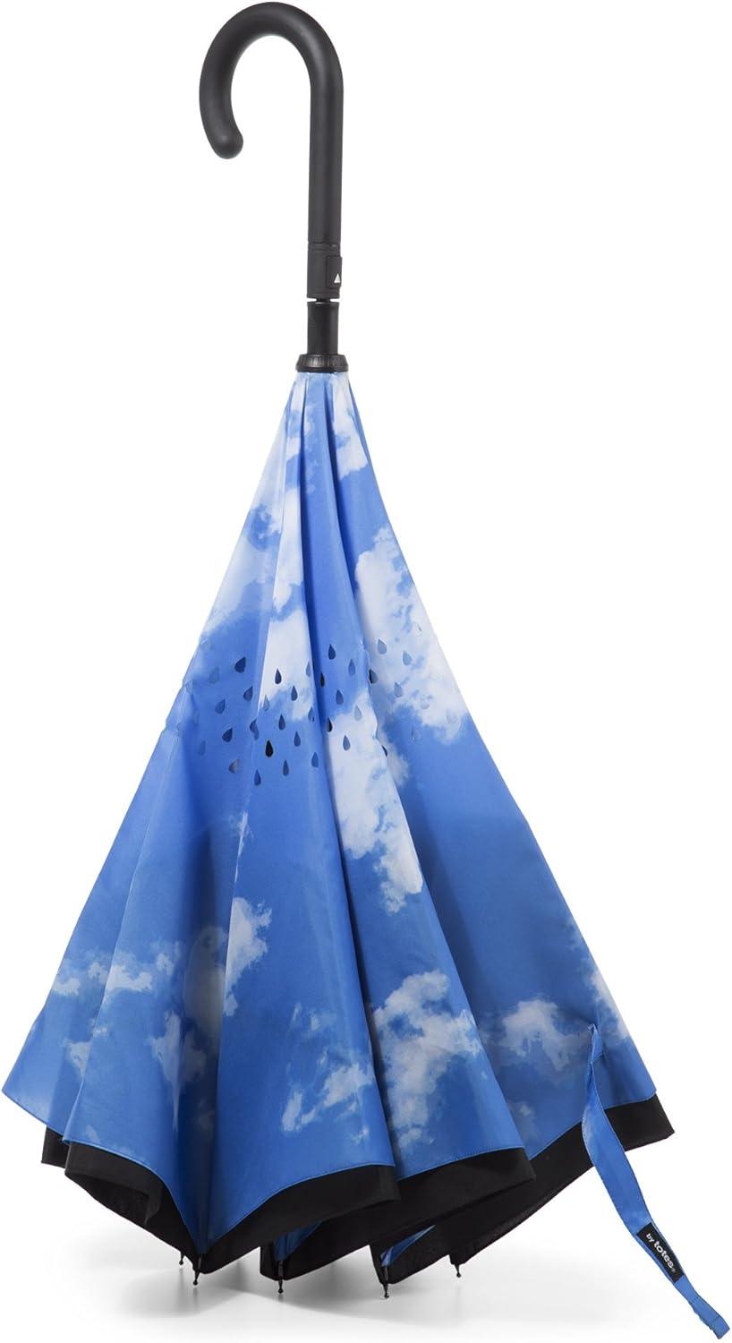 Automatic Reverse Close Umbrella with Cloud Design