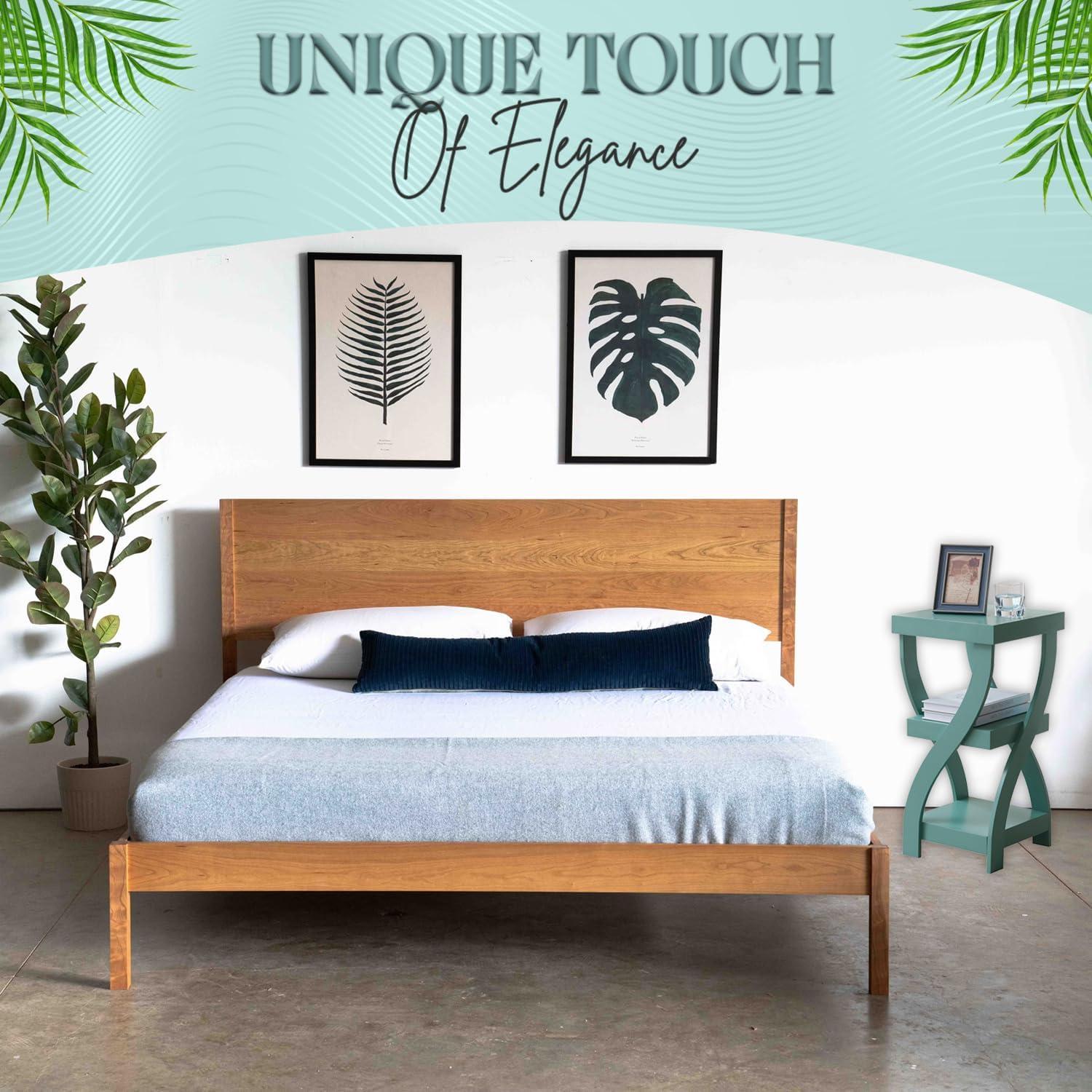 Lark Manor™ Aurianne 3 Tier End Table - Square End Table - Table for Bedroom - End Table with Shelves - Bedside Nightstand - Wooden Table Night Stand - 3 Shelf Small Bookshelf