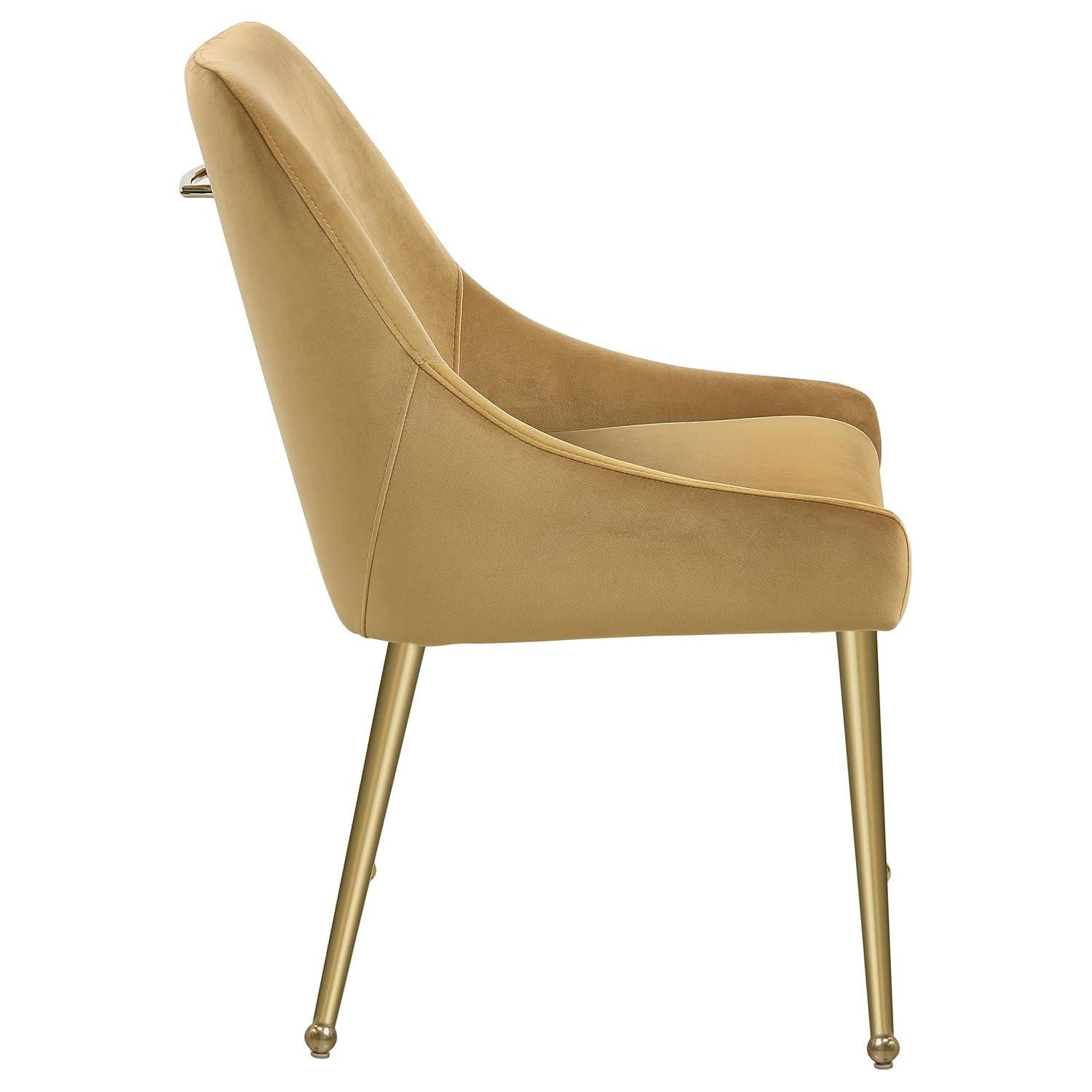 Coaster Mayette Velvet Parsons Wingback Dining Side Chair in Brown