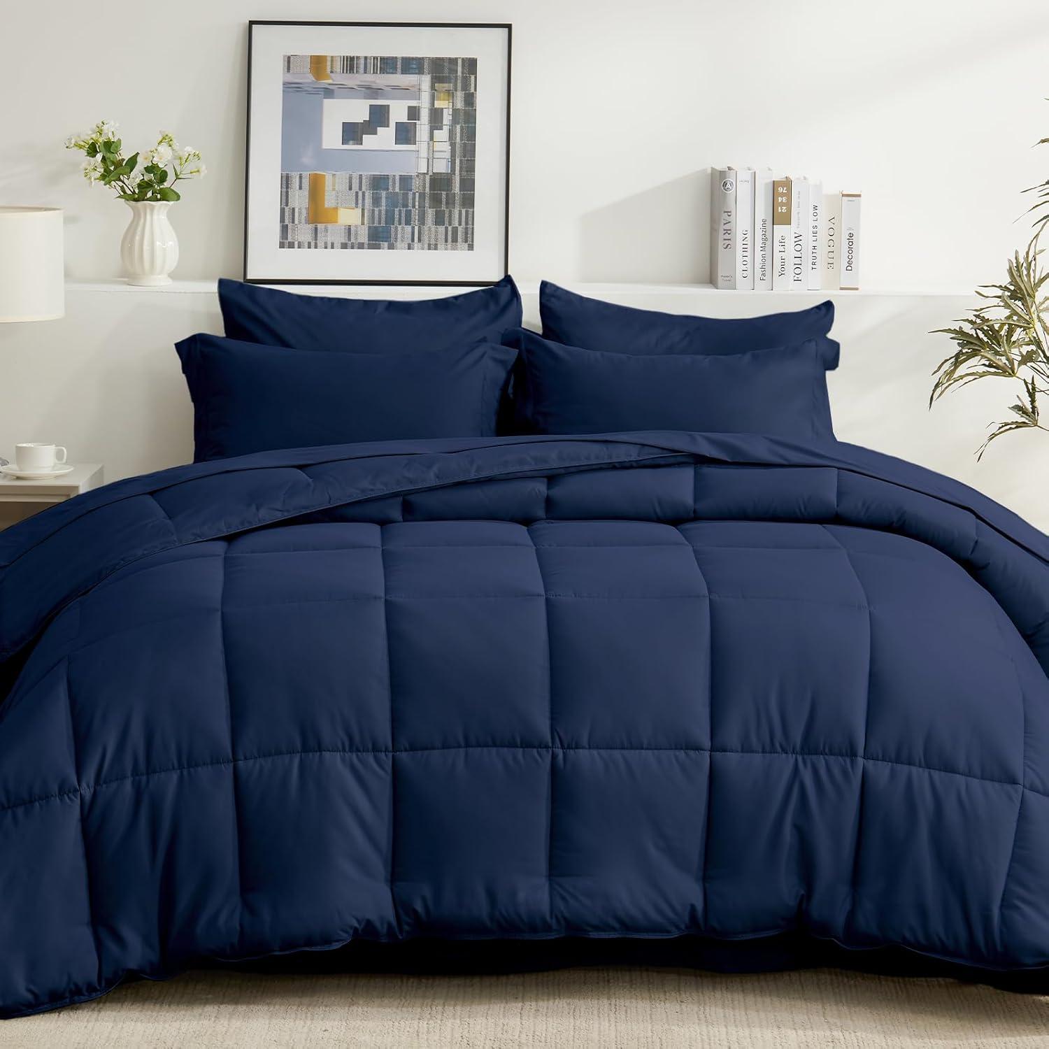 Sweet Home Collection All Season Bed-in-A-Bag 5pc/7pc Solid Color Comforter & Sheet Set Ultra Soft Bedding by Sweet Home Collection