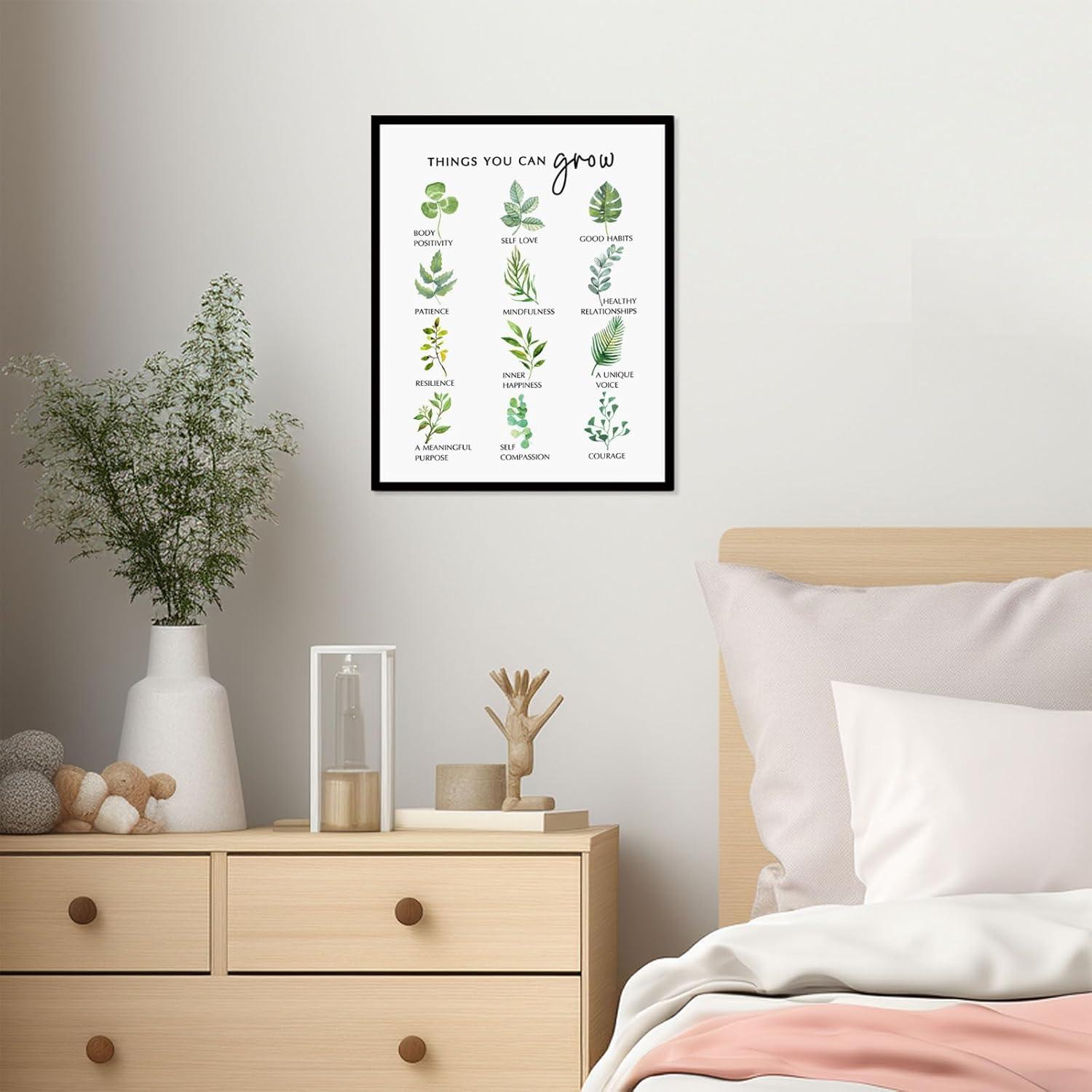 Self Growth Print Mental Health Wall Decor Mindfulness Art Print Therapy Office Decor Counselor Office Wall Art Self Development Poster Things You Can Grow (8x10 inches, Art Print without Frame)