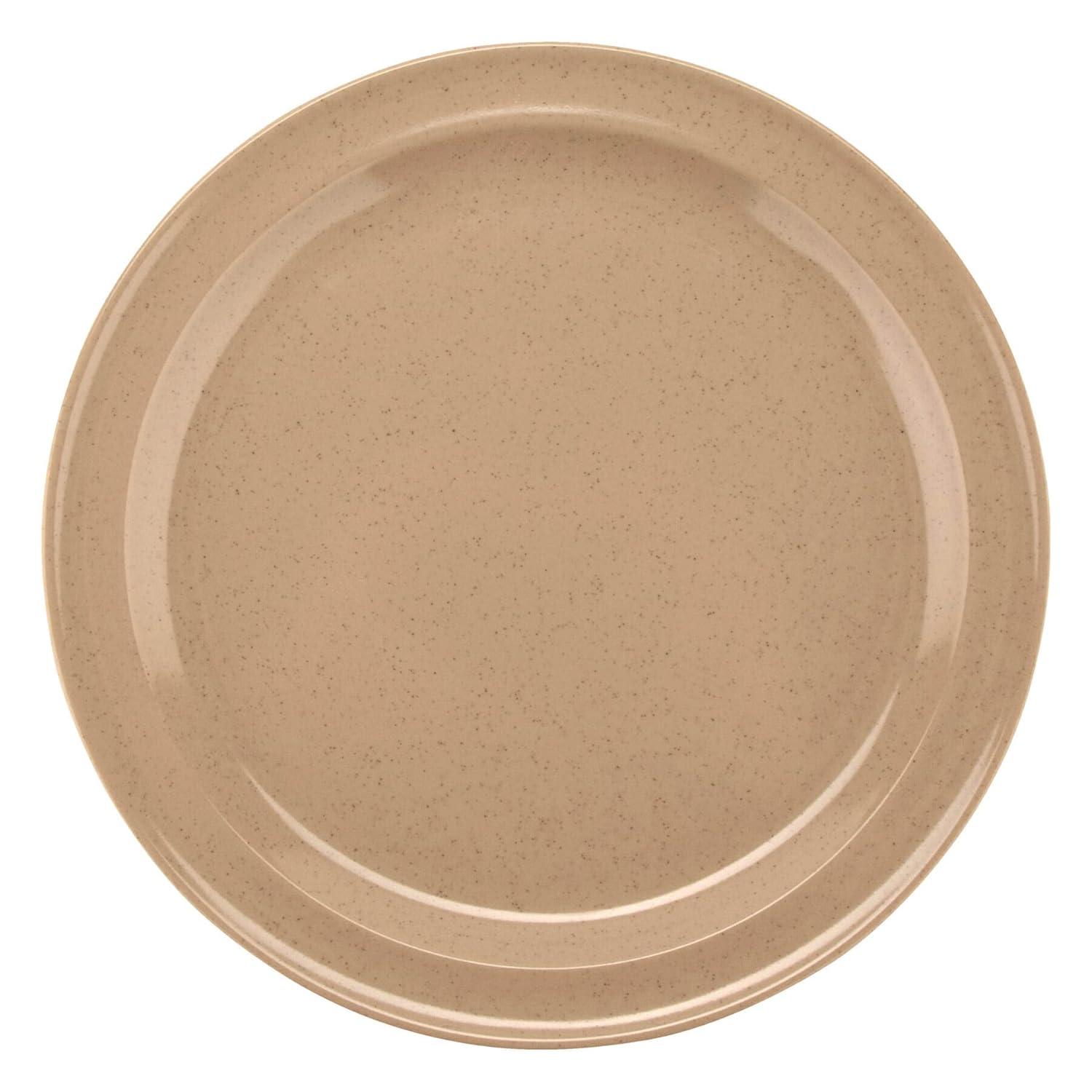 G.E.T. DP-509-S Sandstone 9" Round Plate, Break Resistant Dishwasher Safe Melamine Plastic, Supermel Collection (Pack of 12)