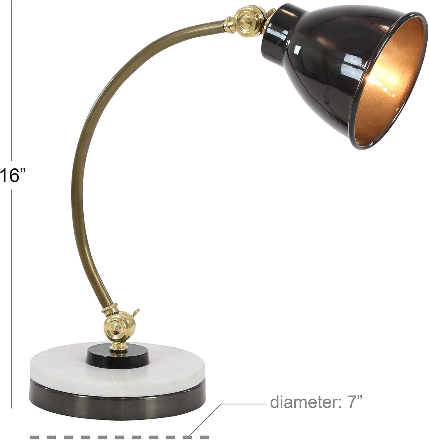 Adjustable Black Metal Desk Lamp with Spotlight Shade