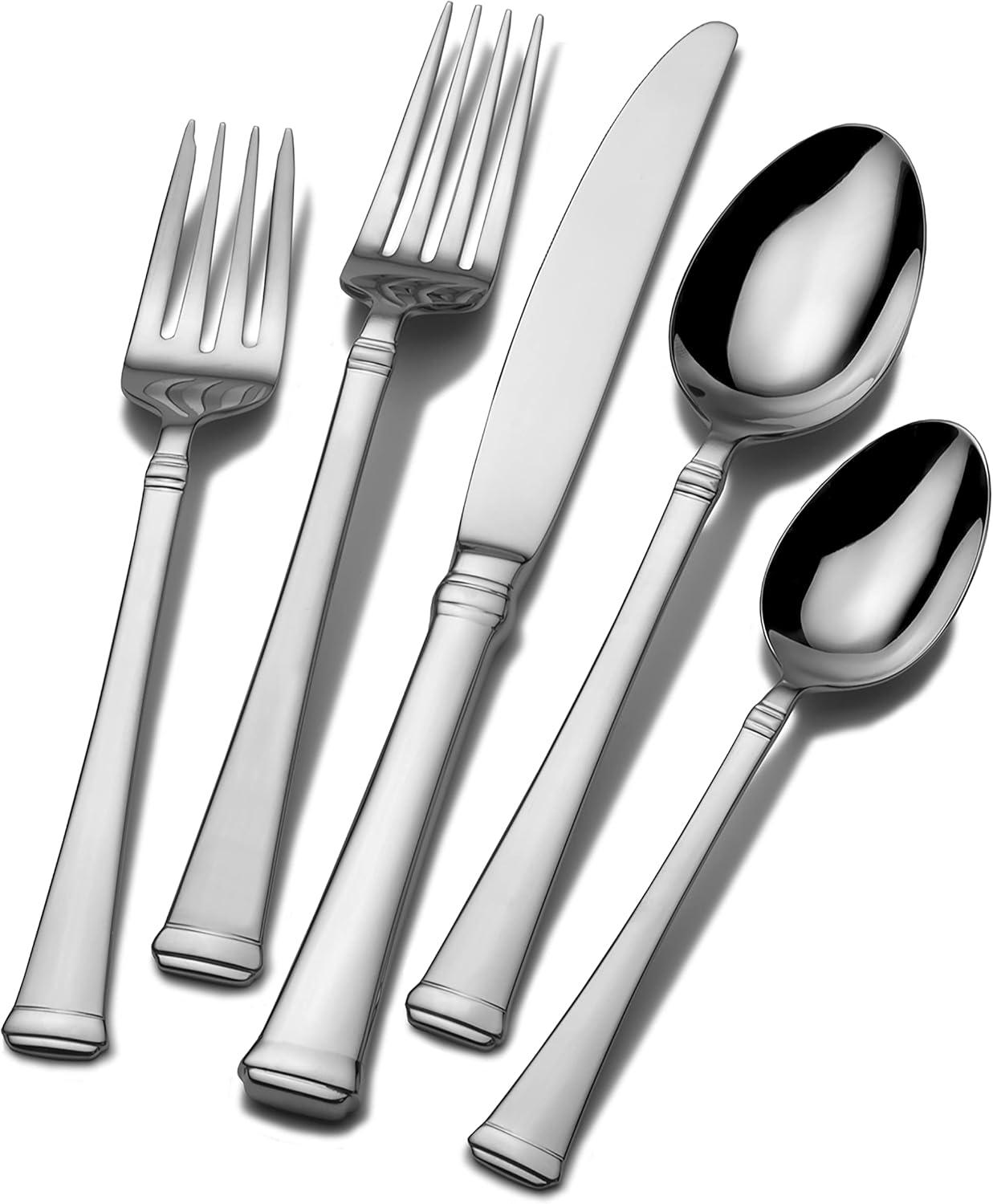 Mikasa Harmony 65-Piece Stainless Steel Flatware Set with Serveware, Service for 12