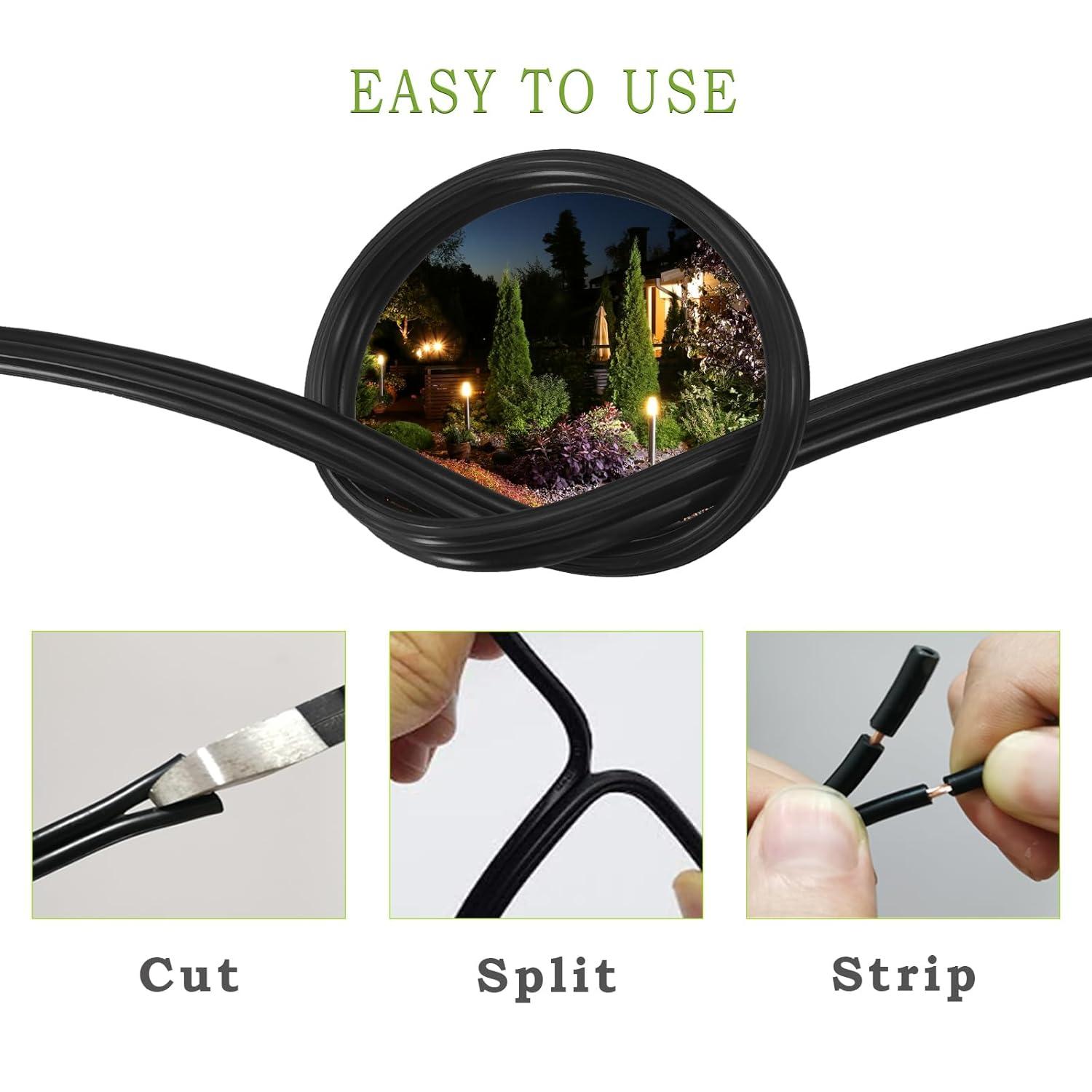 FIRMERST 16/2 Low Voltage Landscape Lighting Copper Wire 100 Feet UL Listed
