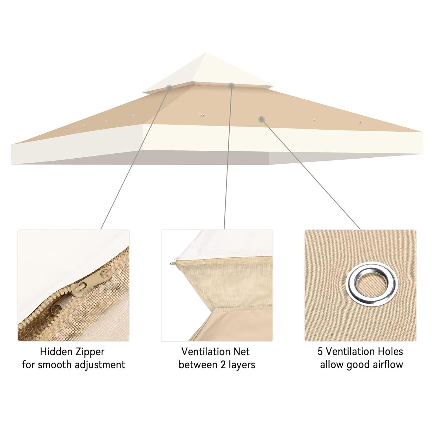 Yescom 2-Tier Gazebo Top Replacement UV30+ for Dual Tier Gazebo Frames Outdoor Patio Canopy Cover | Wayfair