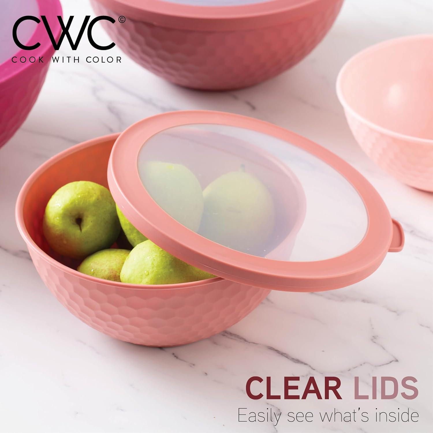 WRIWON 12 Piece Nesting Bowls Set includes 6 Prep Bowls and 6 Lids