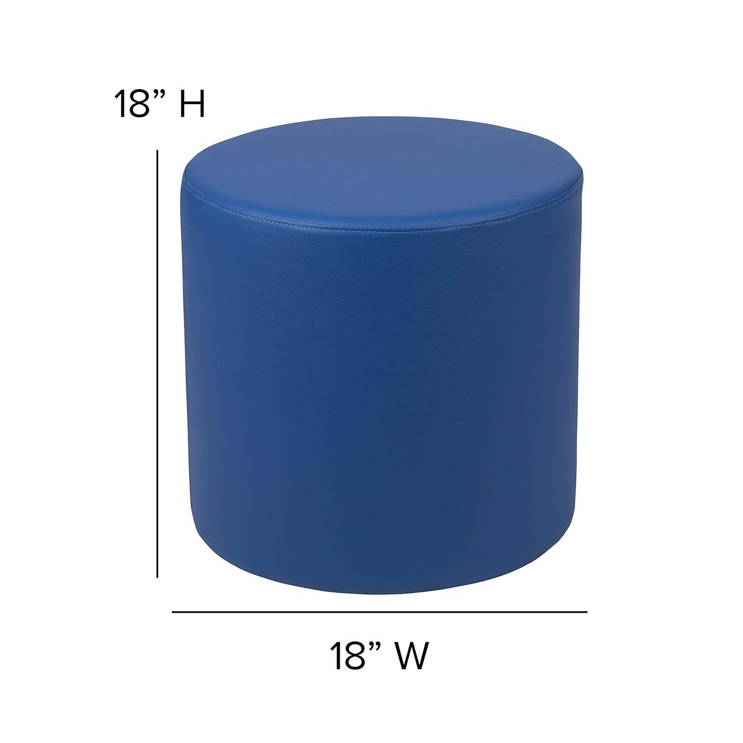 Emma and Oliver 18"H Soft Seating Flexible Circle for Classrooms and Common Spaces - Blue