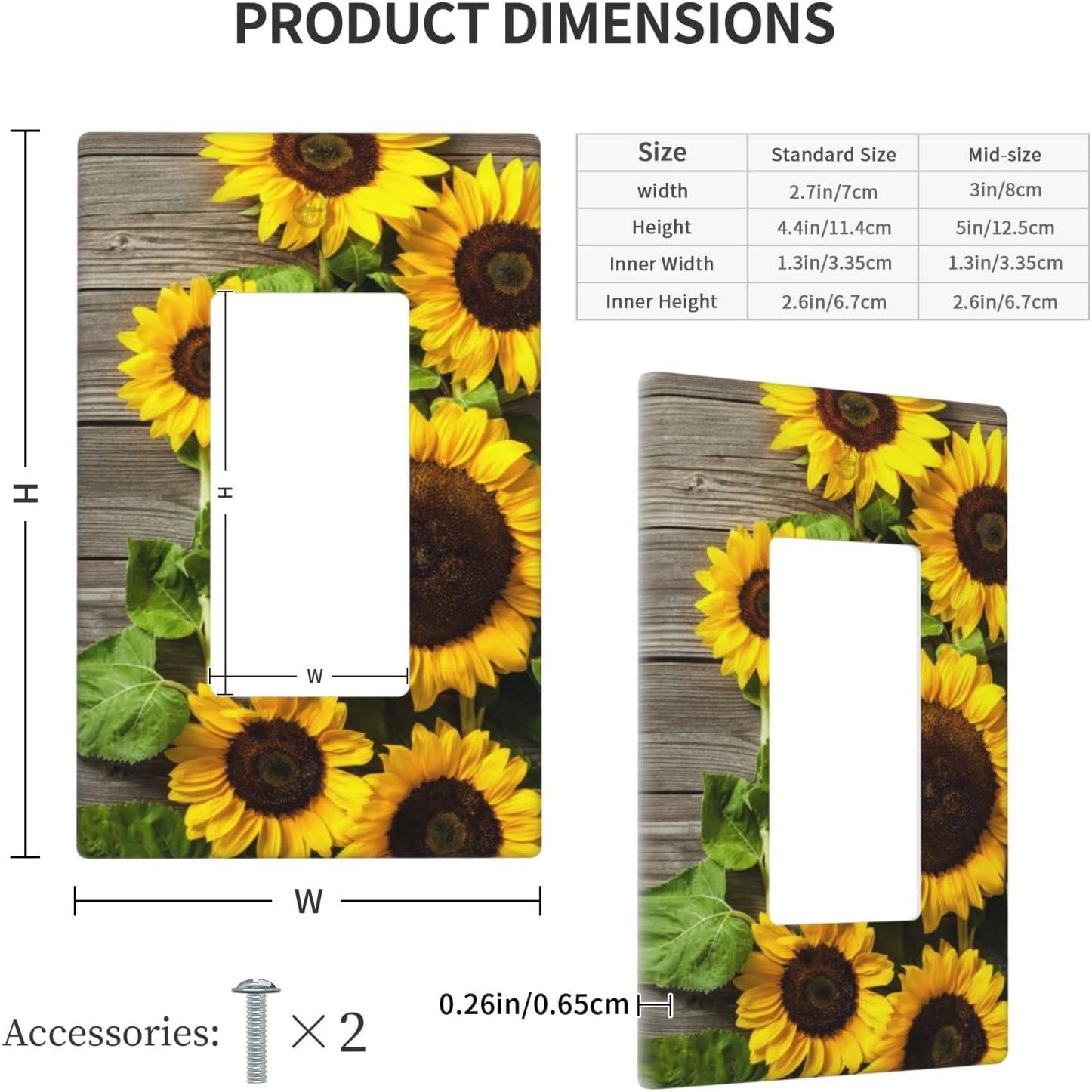 ZICANCN Outlet Covers Wall Plate, Sunflowers Nature Beige Background Light Switch Cover Decorative, Duplex Toggle Combo 1-Gang