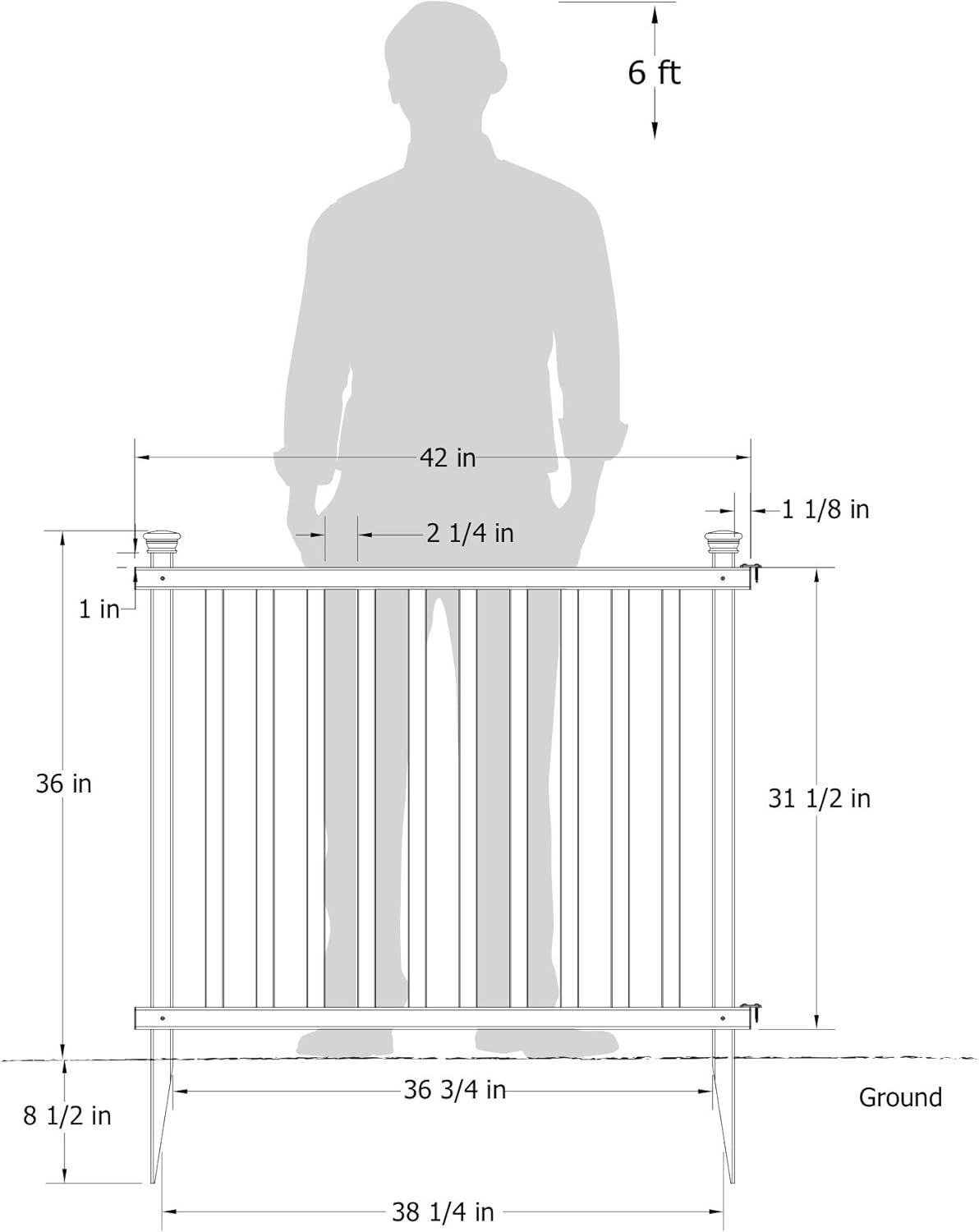 3ft H x 3.5ft W (2 Panels) No Dig Zippity Baskenridge Fence Panel Kit, Vinyl Fence Panel, White Vinyl Fence for Yard, Temporary Fence for Backyard, White Picket Fence Garden Border, DIY Fence ZP19037