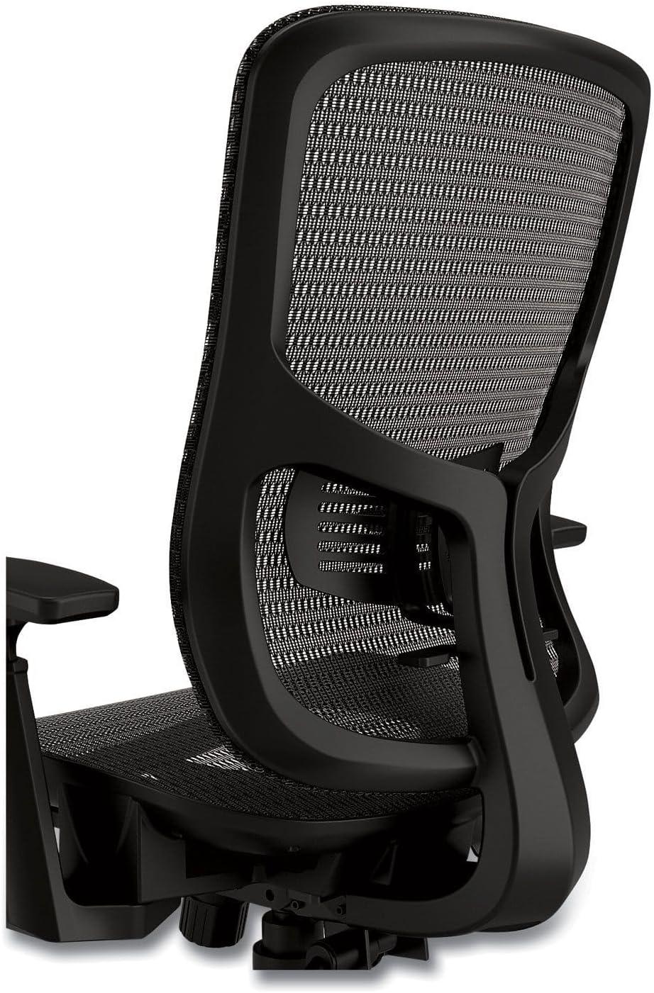 Alera Hollins Ergonomic Mesh Swivel Task Chair, Supports Up to 275 lb, 18.57 to 22.54 Seat Height, Black Seat/Back, Black Base