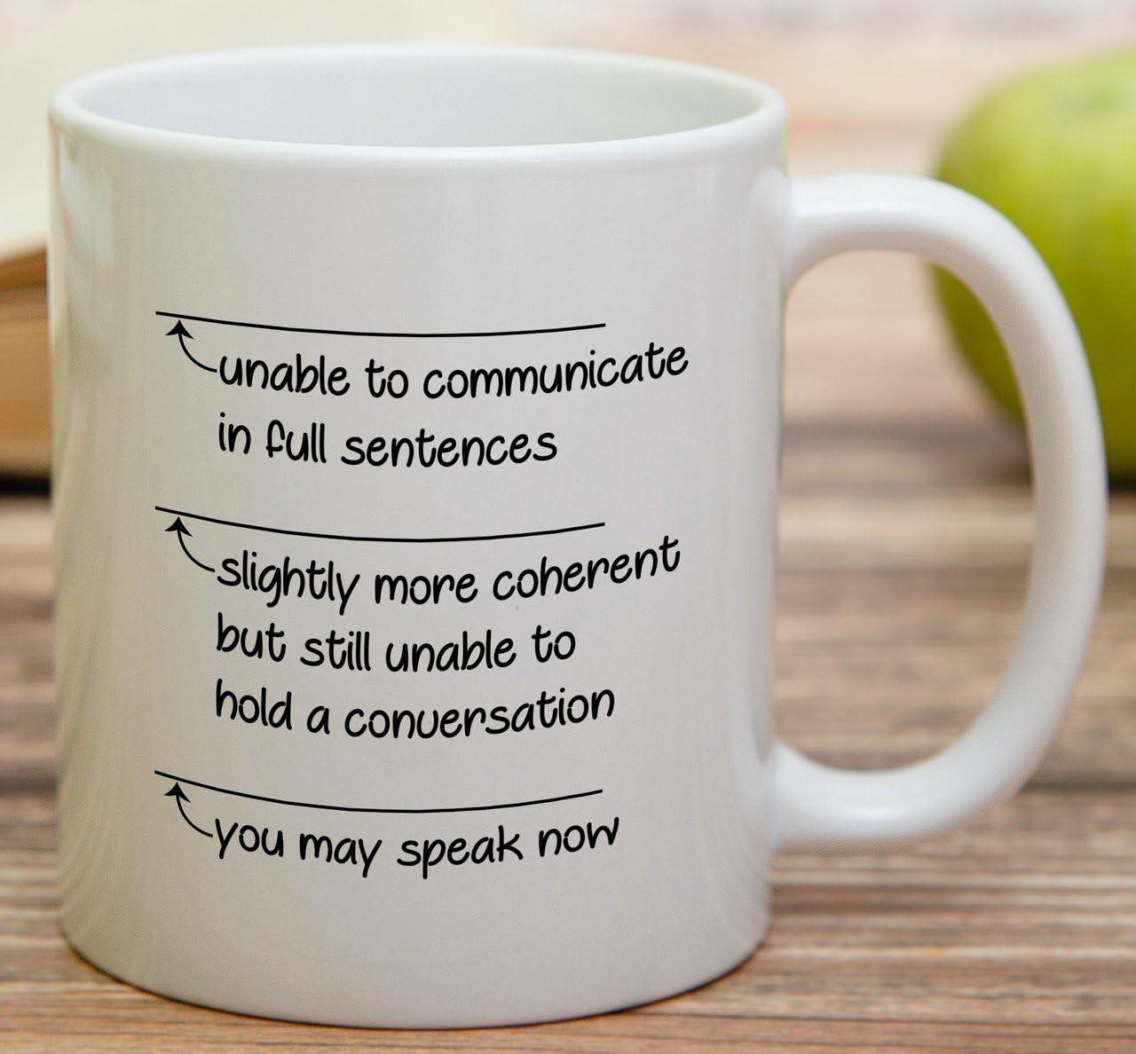 Aviento You May Speak Now 11 Ounces Ultra White Ceramic Funny Coffee Mug