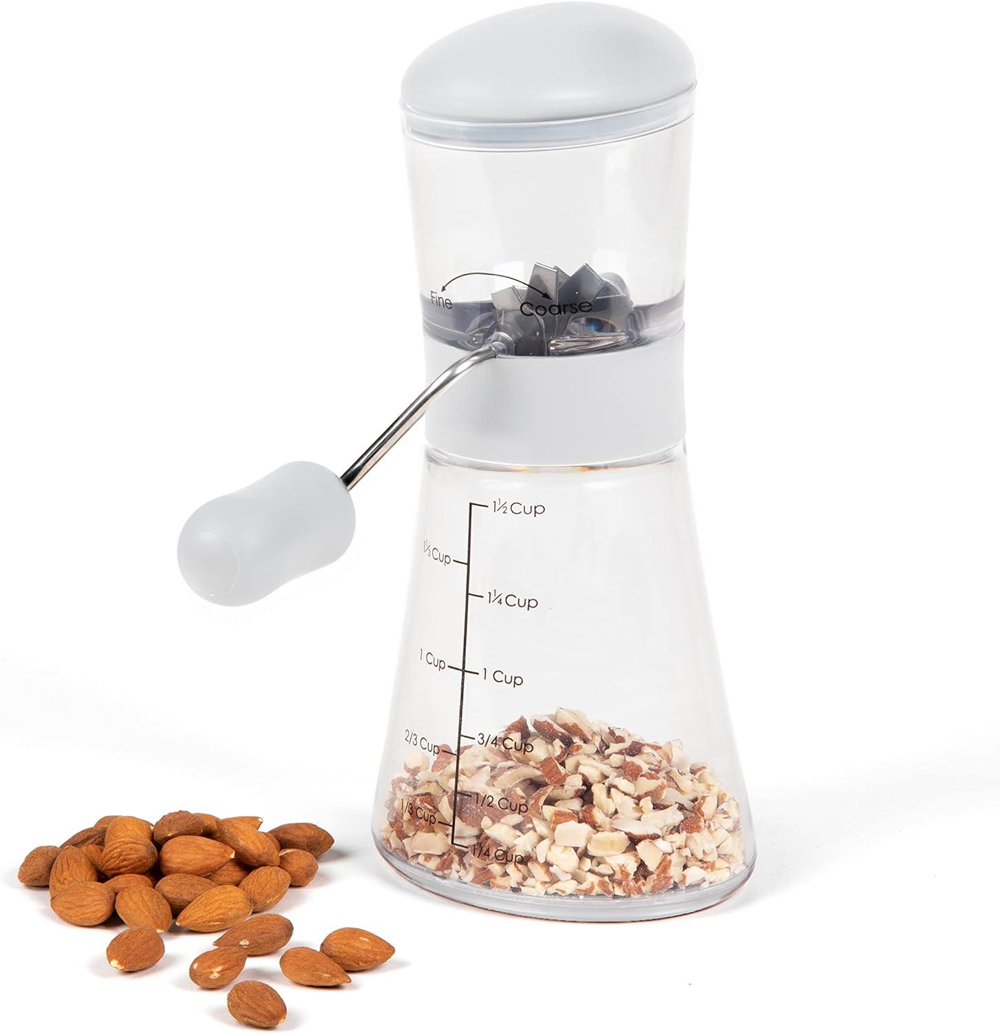 Progressive Nut Chopper with Non-Skid Base, White