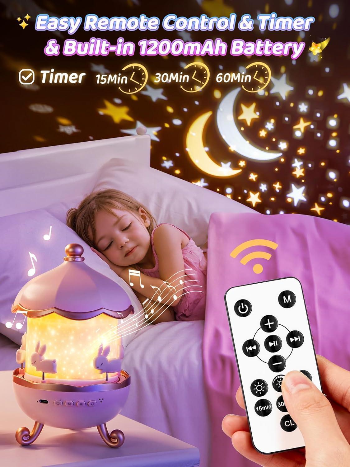 One Fire Night Light Projector, 15 Sound Machine Star Projector for Kids Room,15 Films Star Light Projector 3-9 Year Old Girl Gifts Toys,Brightness Baby Night Lights for Nursery Kawaii TIK Tok Trend