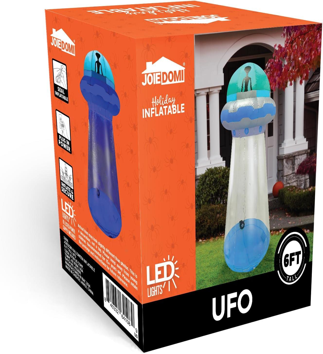 6-Foot Multicolor Lighted Halloween Inflatable UFO Decoration