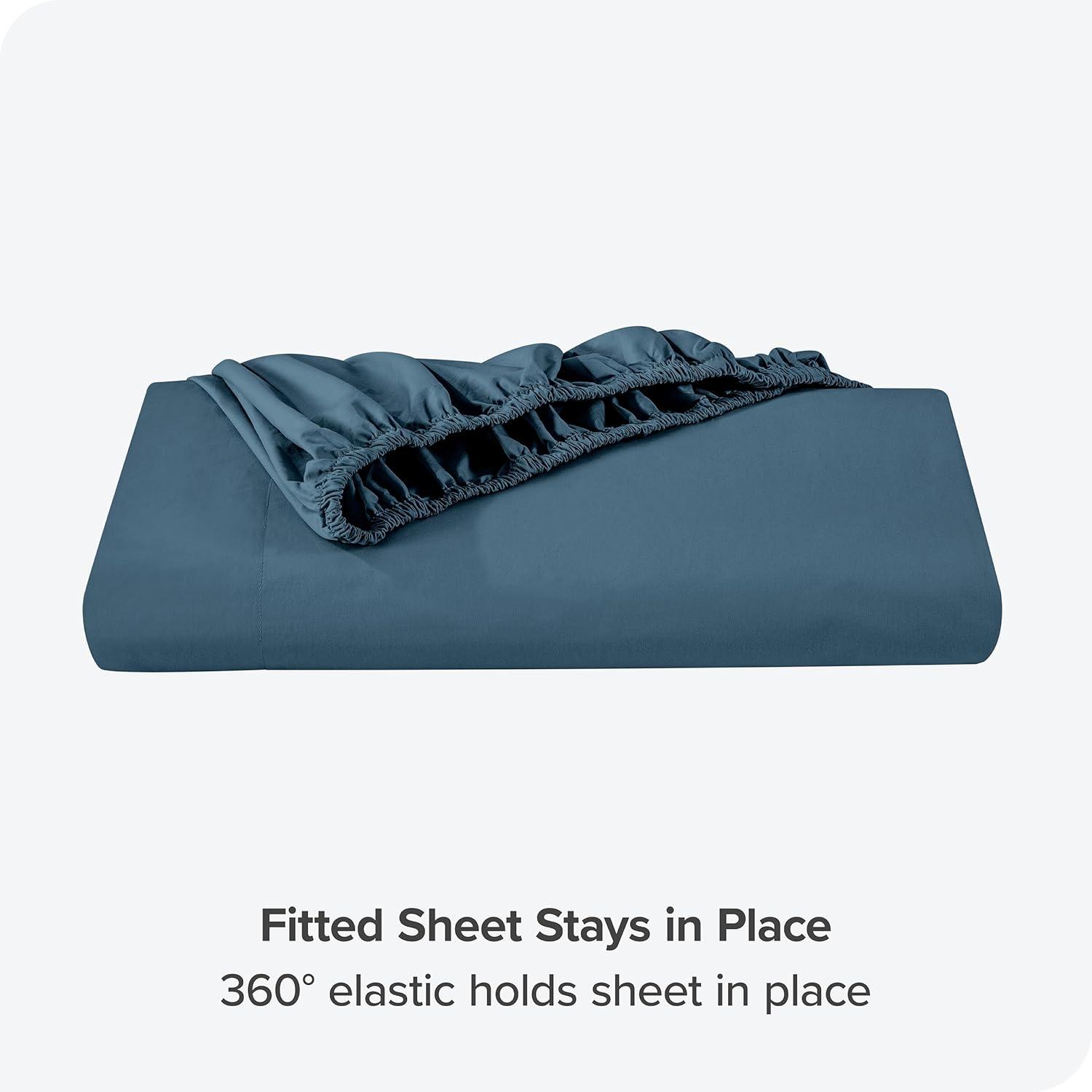 300 Thread Count Organic Cotton Percale Fitted Sheet