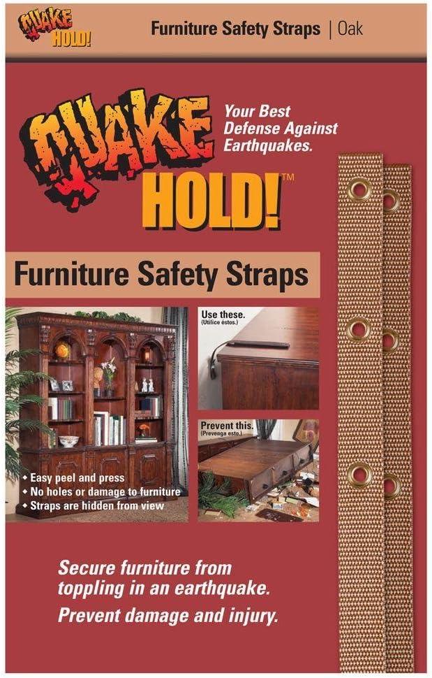 Oak 15-inch Self-Adhesive Furniture Safety Straps