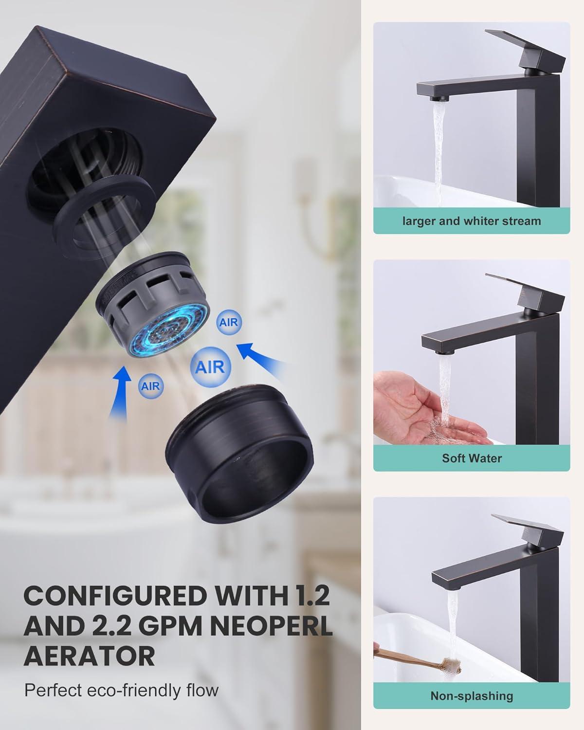 Oil Rubbed Bronze Single Handle Tall Bathroom Faucet