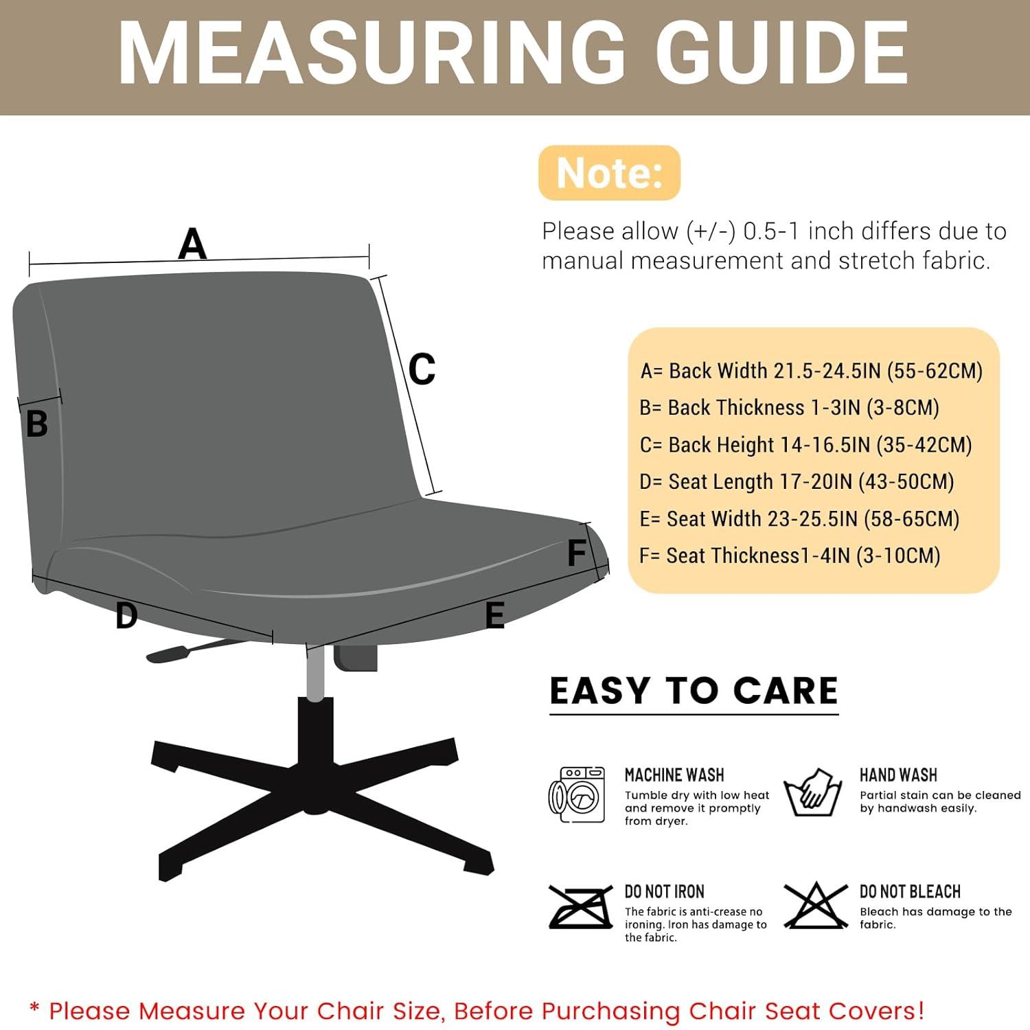 FDW Home Office Chair Armless Cross Legged Desk Chair with Swivel Base and Adjustable Height Upholstered in Faux Leather, Pink