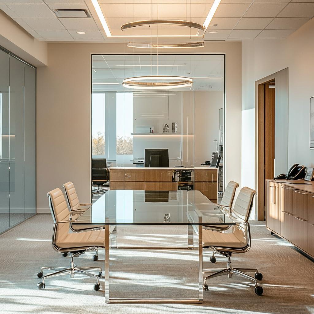 24 x 36 Inch Rectangle Glass Table Top 3/8 Inch Thick Clear Tempered Glass With Bevel Edge Polished Radius Corners