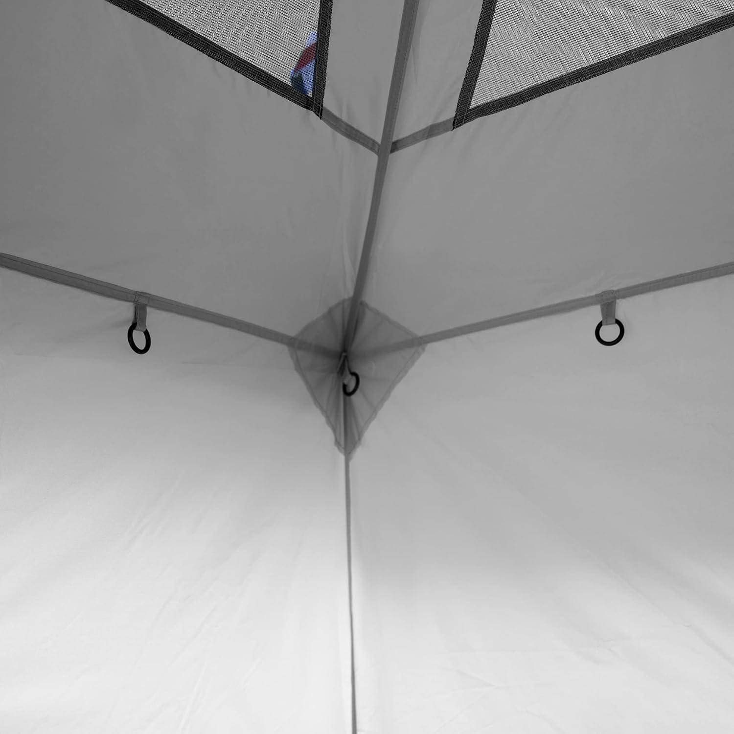 Gray and White 5-Person Pop Up Camping Tent with Aluminum Poles