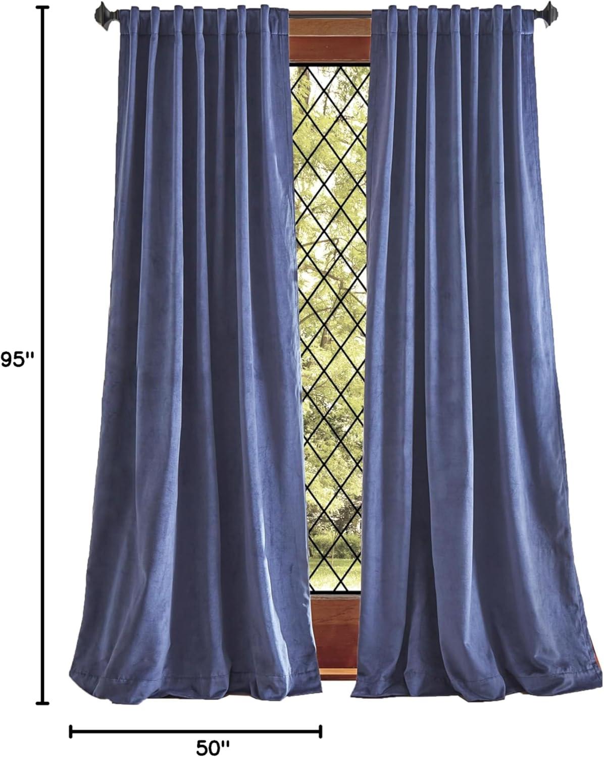 Lucca Velvet Solid Max Blackout Rod Pocket Curtain Panel Pair (Set of 2) (Set of 2)