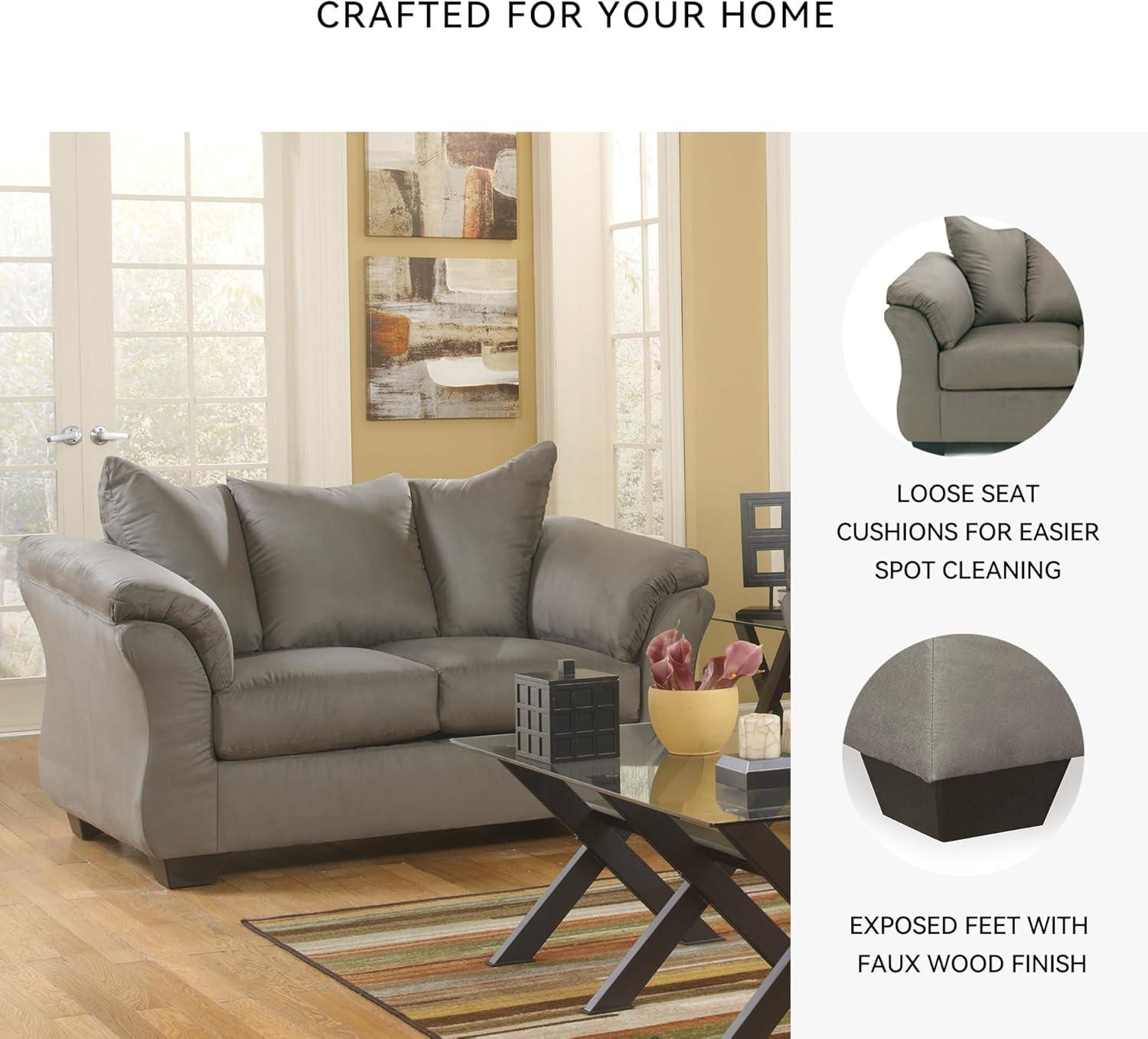 Signature Design by Ashley Darcy Fabric Loveseat in Cobblestone
