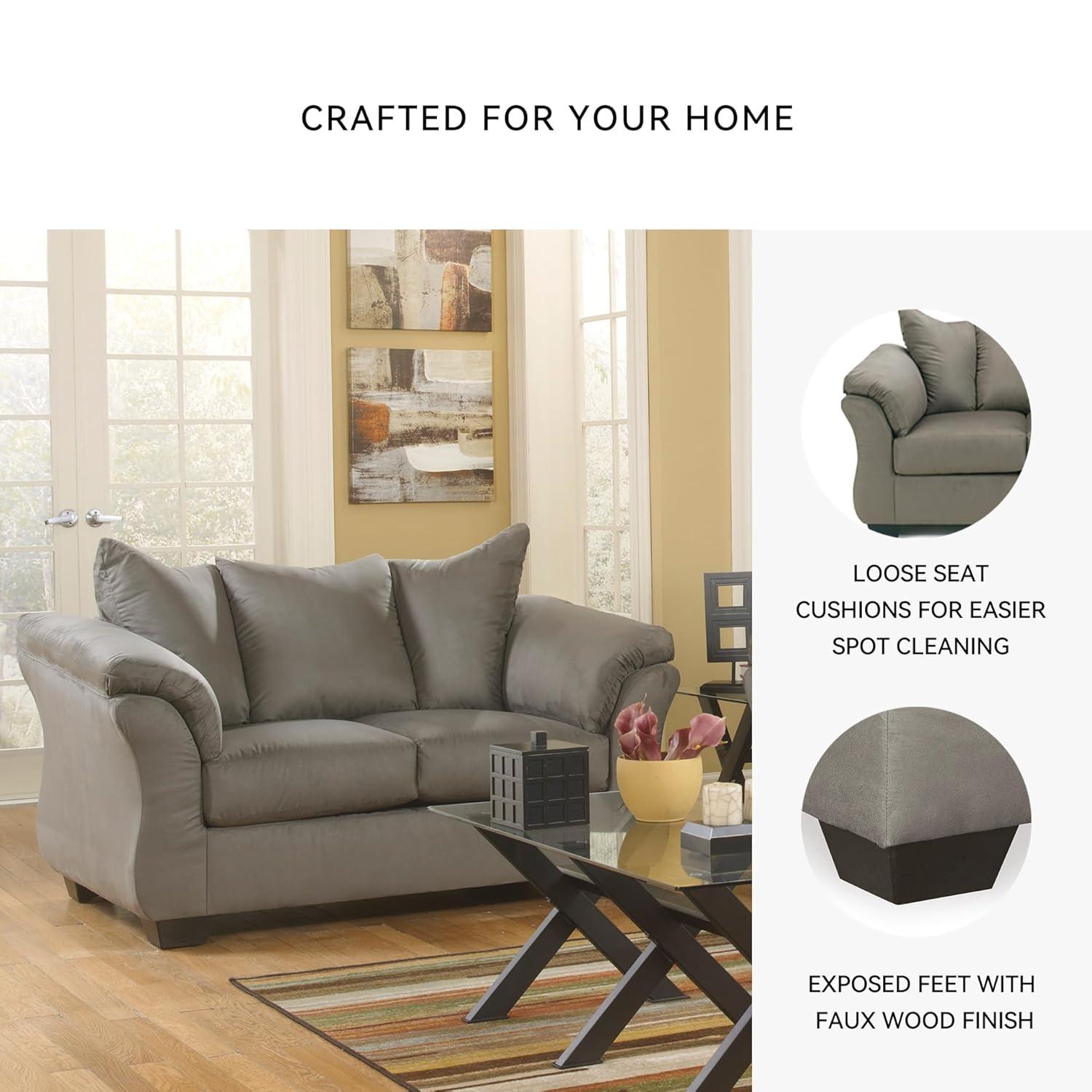 Signature Design by Ashley Darcy Fabric Loveseat in Cobblestone