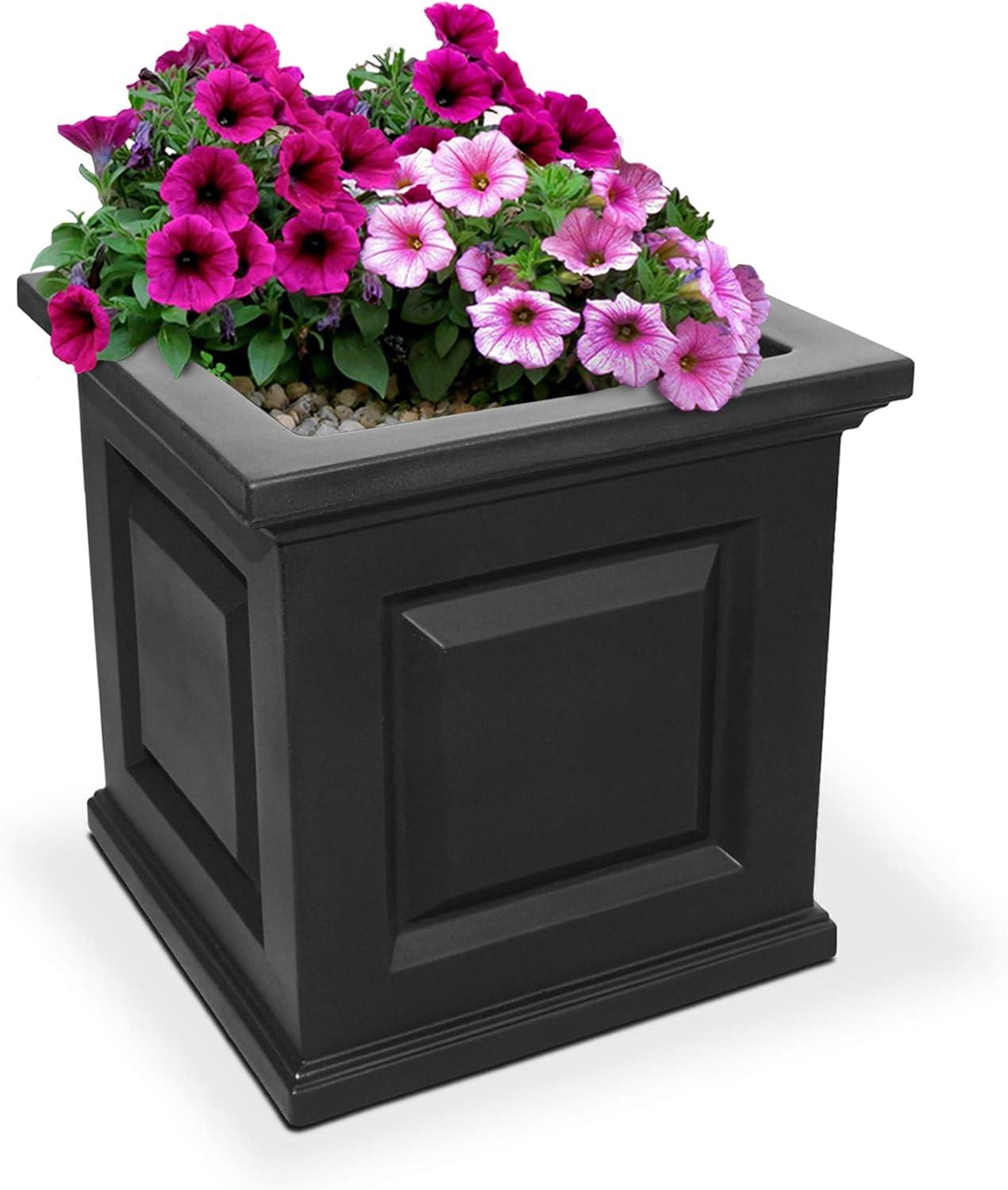 Nantucket Square Resin Planter Box with Water Reservoir