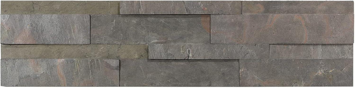 Aspect Peel and Stick Stone Overlay Kitchen Backsplash - Raised Kilnstone (5.9" x 23.6" x 1/4" -1 Pc)
