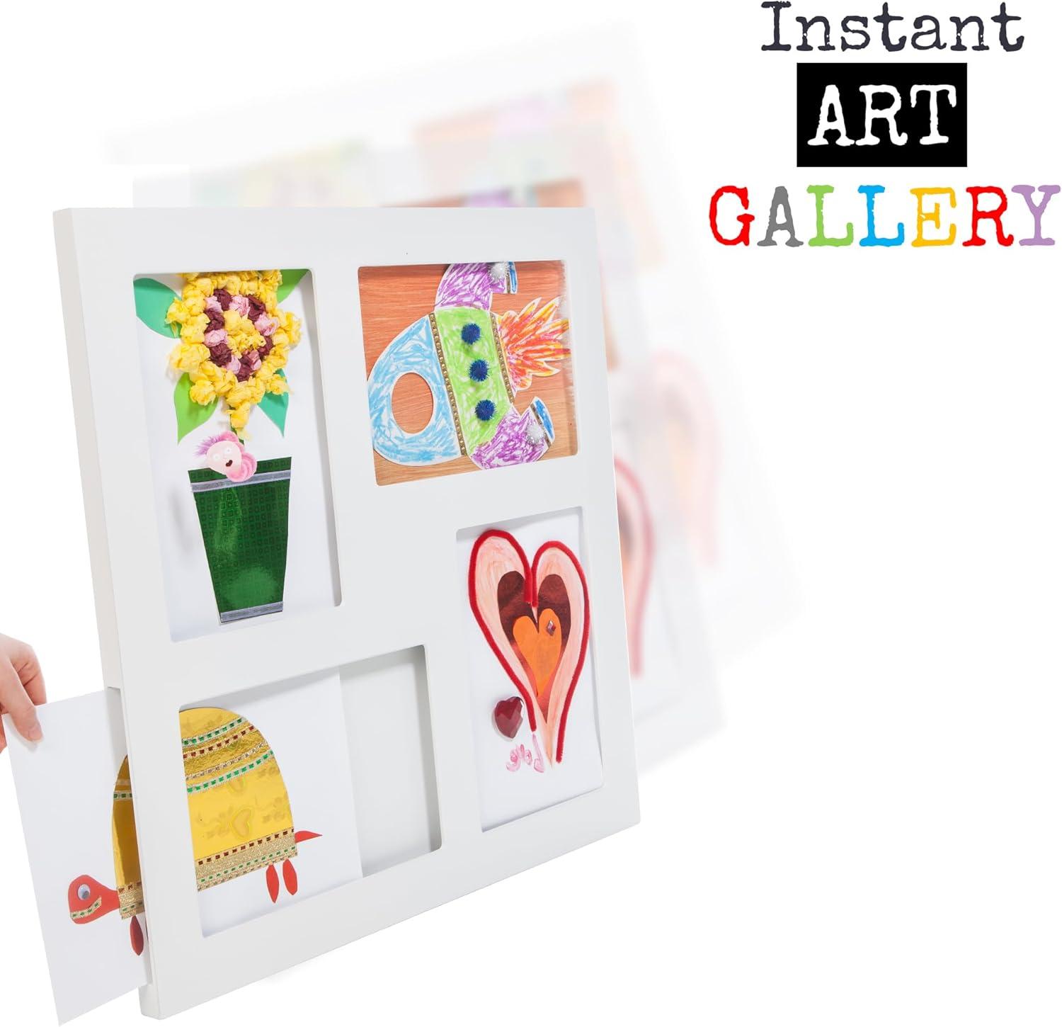 The Articulate Gallery 9x12 Quadruple Children's Art Frame, White