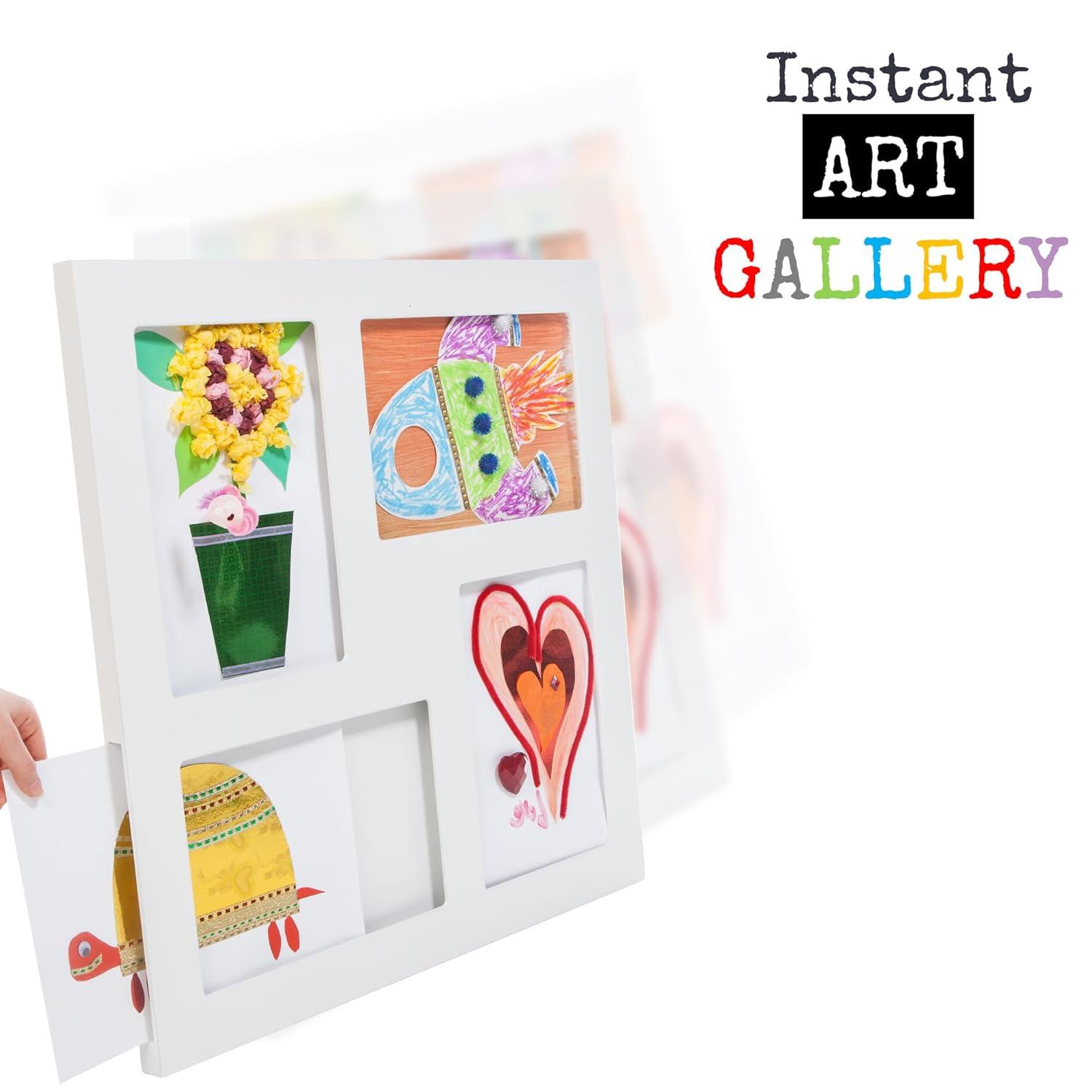The Articulate Gallery 9x12 Quadruple Children's Art Frame, White
