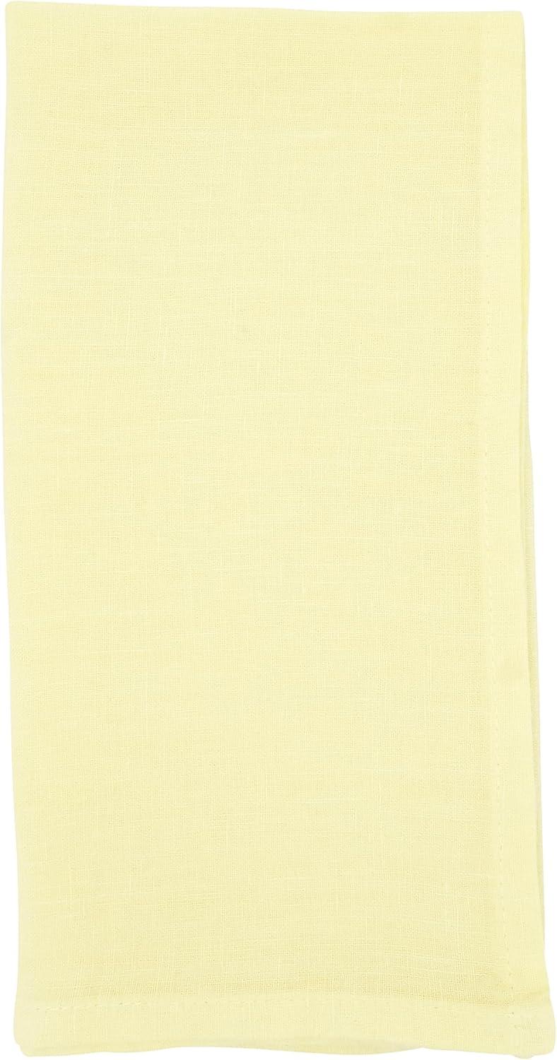 Saro Lifestyle Classic Pure 100% Linen Table Napkin (Set of 4), 20", Yellow