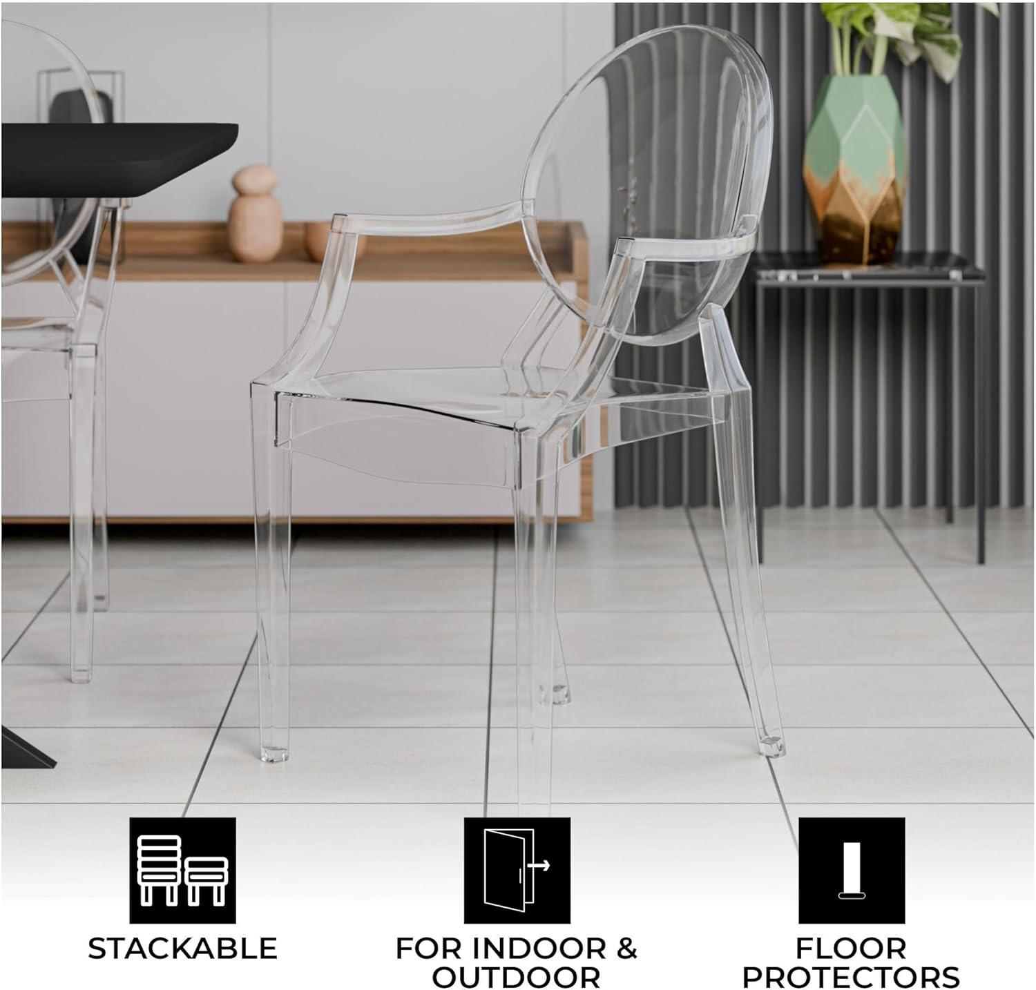 LeisureMod Carroll Modern Acrylic Dining Side Chair