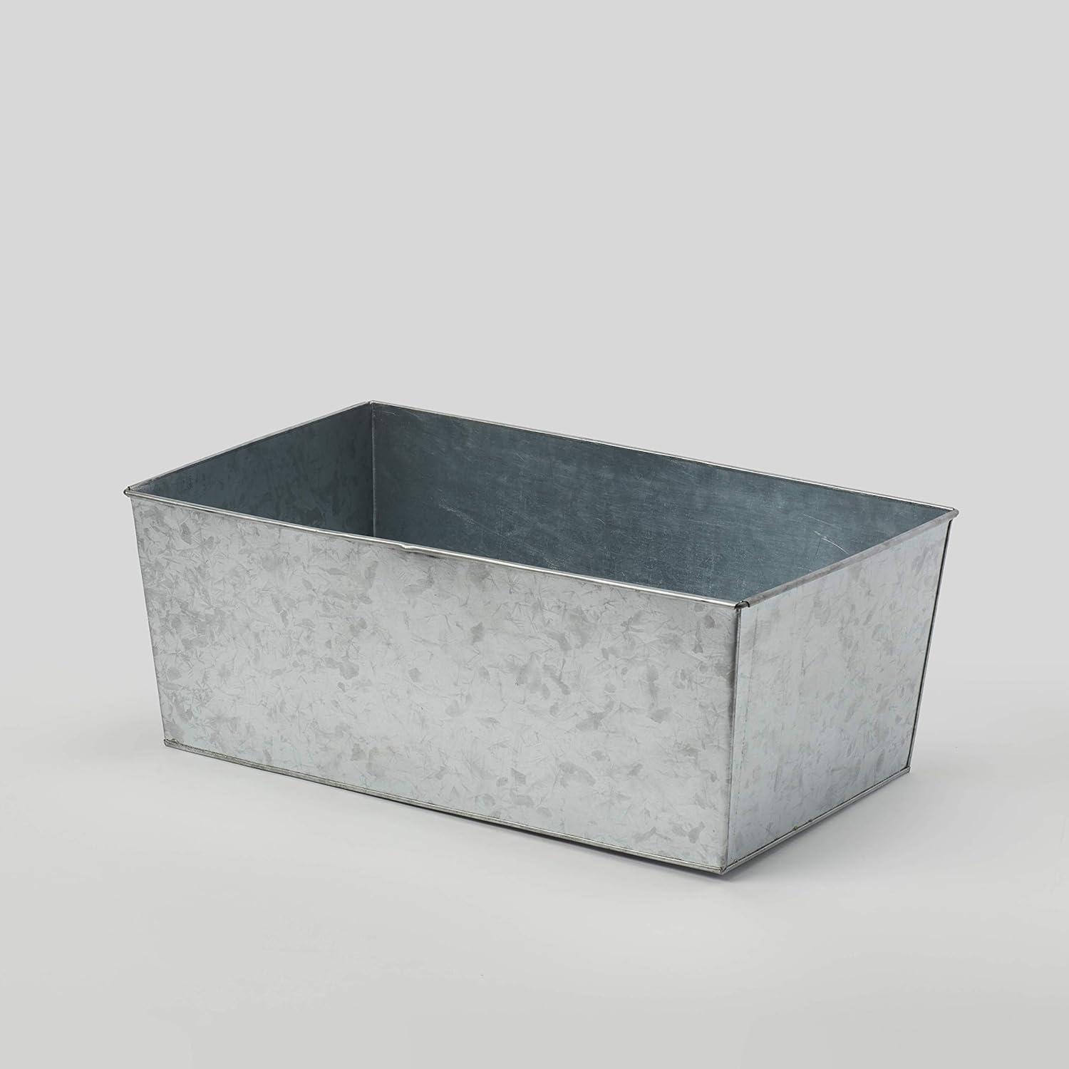 Full-Size Silver Galvanized Rectangular Beverage Tub